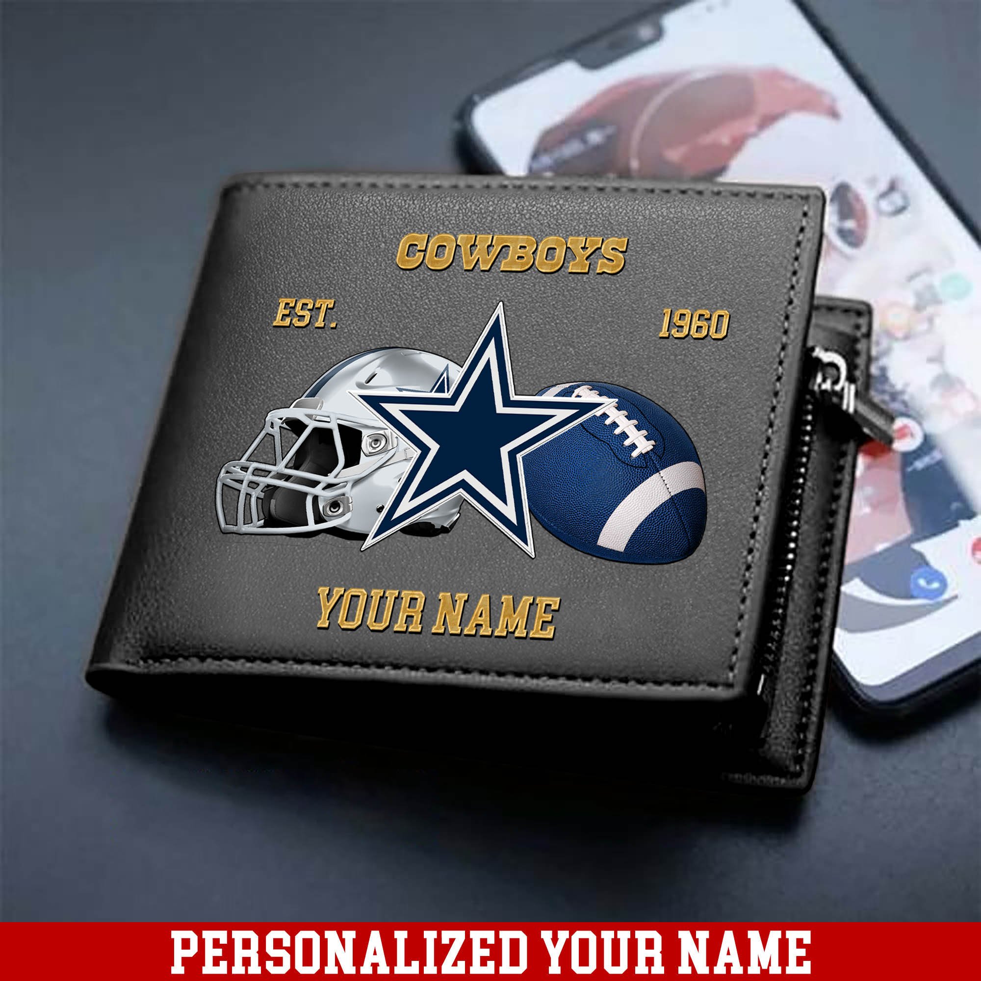 Alternative view of Dallas Cowboys Men Wallet 2024 Version Personalized Your Name, Football Men Wallet For Fans, Gift For Football Lovers ETHY-54889