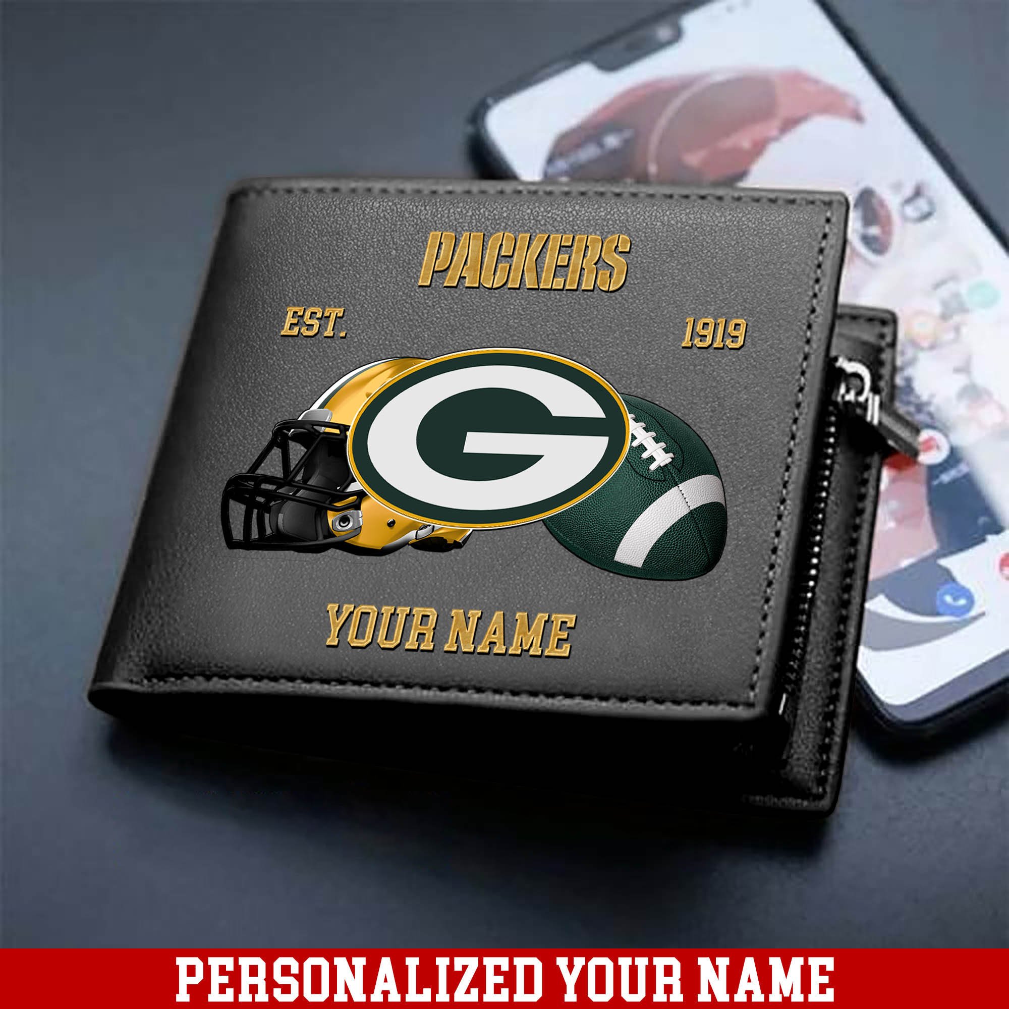 Alternative view of Green Bay Packers Men Wallet 2024 Version Personalized Your Name, Football Men Wallet For Fans, Gift For Football Lovers ETHY-54889
