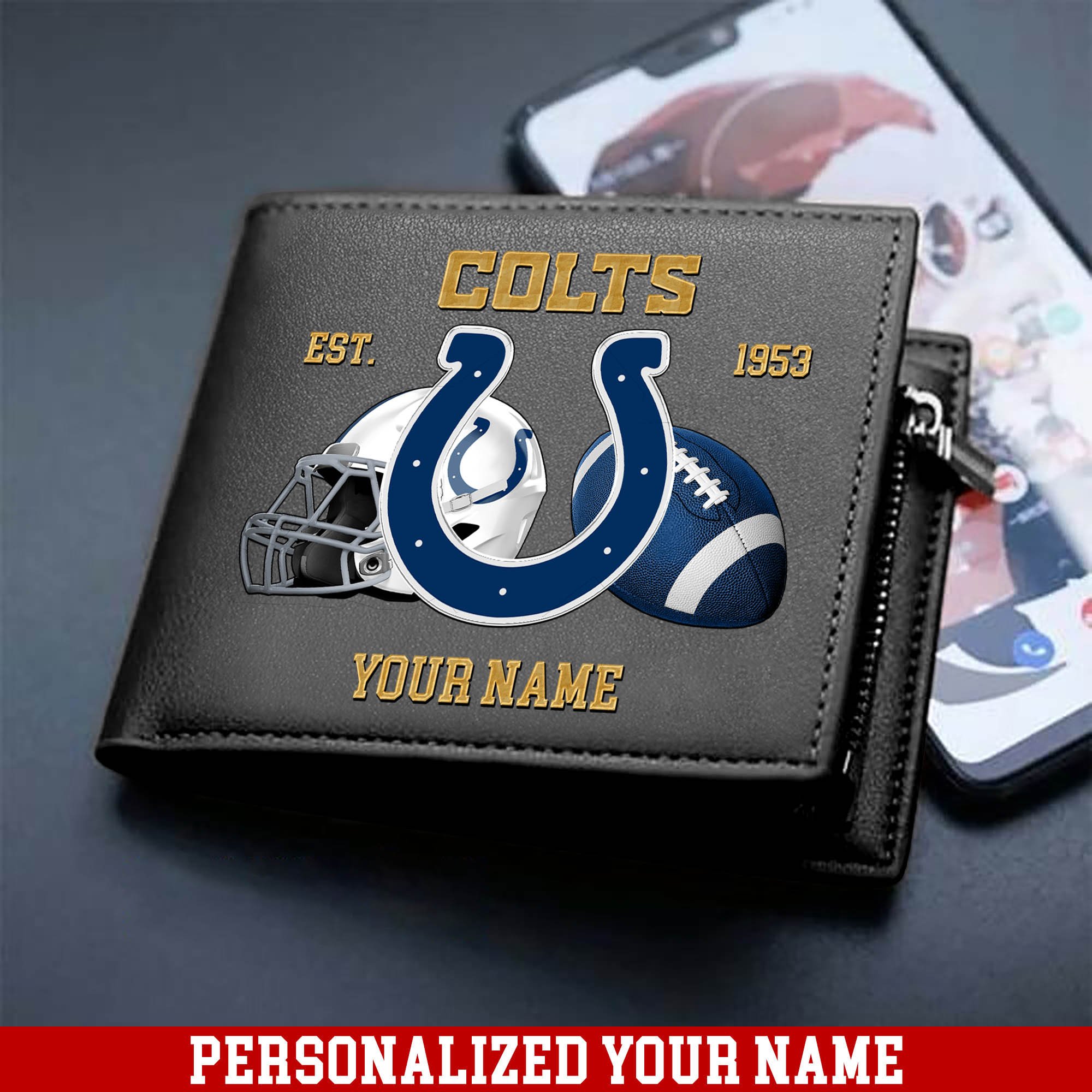 Alternative view of Indianapolis Colts Men Wallet 2024 Version Personalized Your Name, Football Men Wallet For Fans, Gift For Football Lovers ETHY-54889