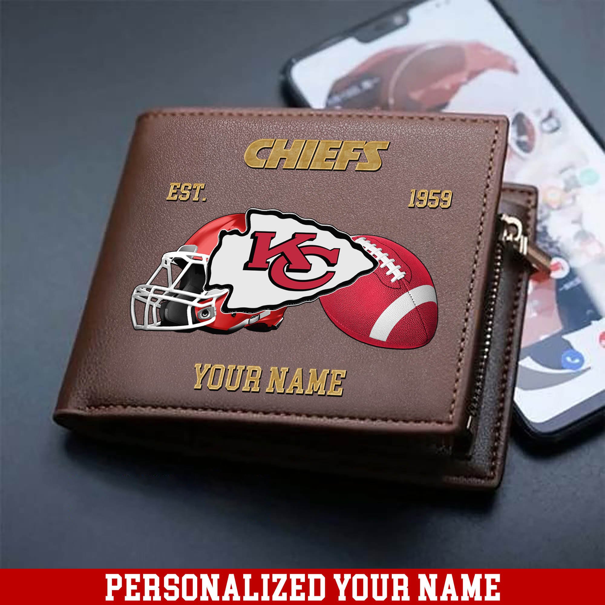 Kansas City Chiefs Men Wallet 2024 Version Personalized Your Name, Football Men Wallet For Fans, Gift For Football Lovers ETHY-54889