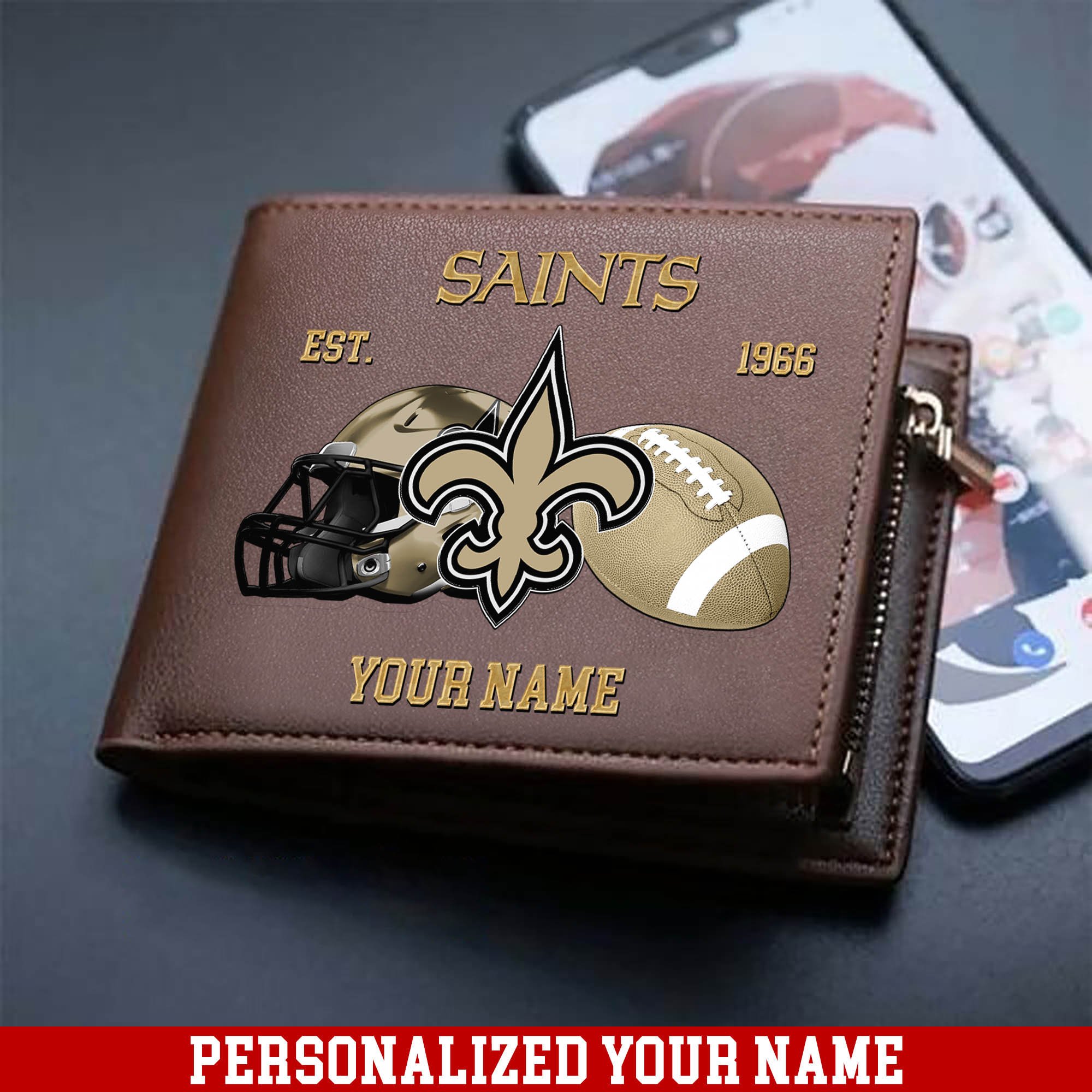 New Orleans Saints Men Wallet 2024 Version Personalized Your Name, Football Men Wallet For Fans, Gift For Football Lovers ETHY-54889