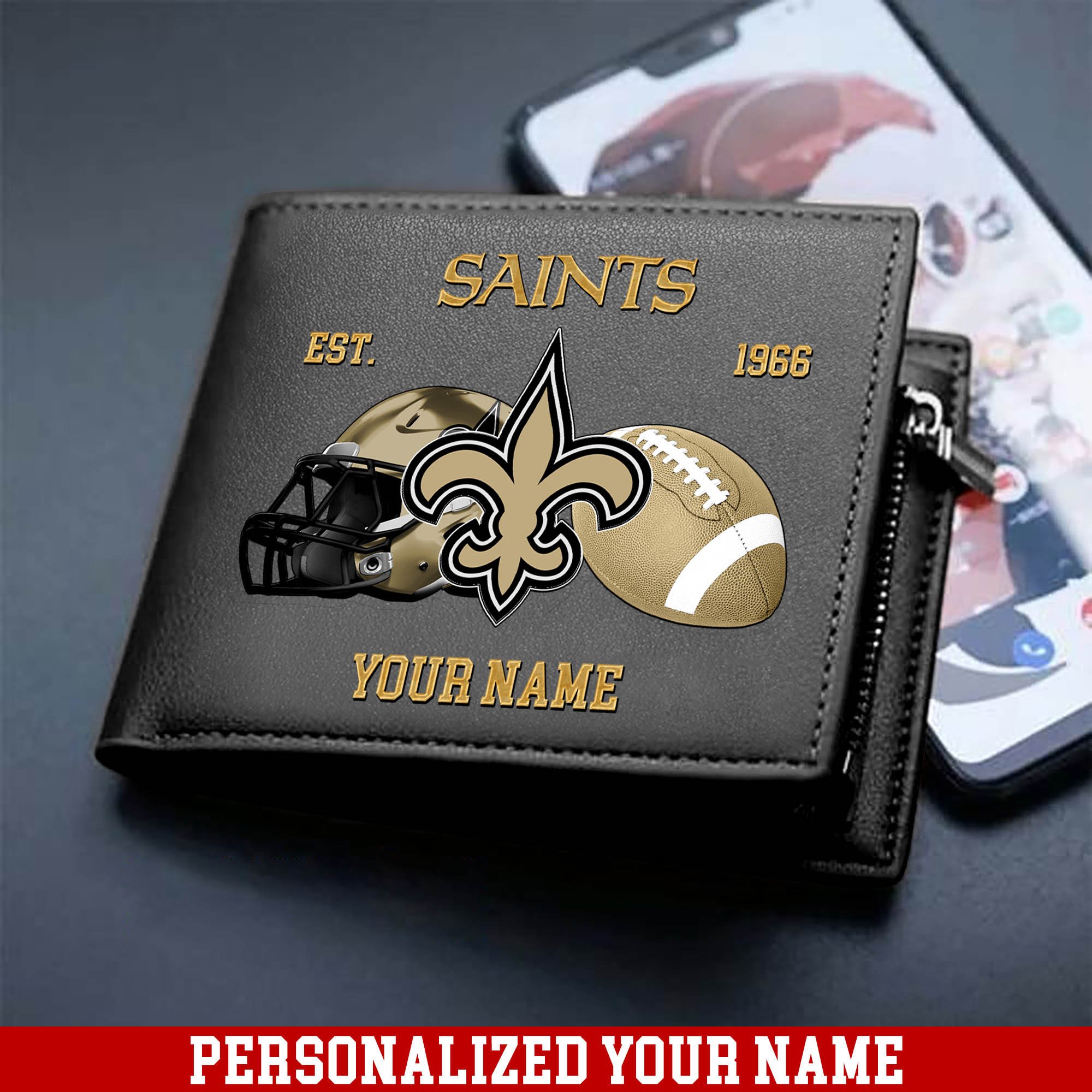 Alternative view of New Orleans Saints Men Wallet 2024 Version Personalized Your Name, Football Men Wallet For Fans, Gift For Football Lovers ETHY-54889