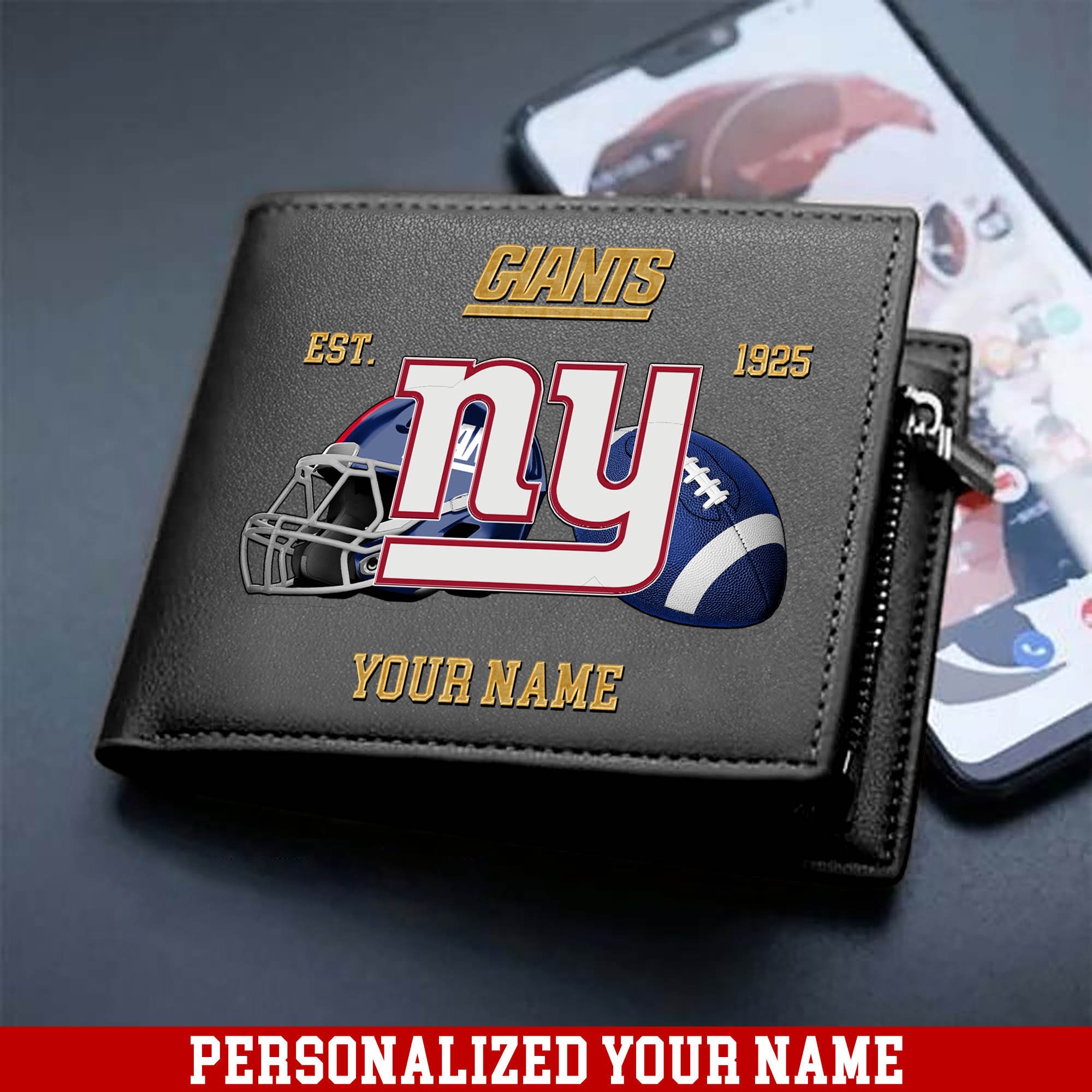 Alternative view of New York Giants Men Wallet 2024 Version Personalized Your Name, Football Men Wallet For Fans, Gift For Football Lovers ETHY-54889