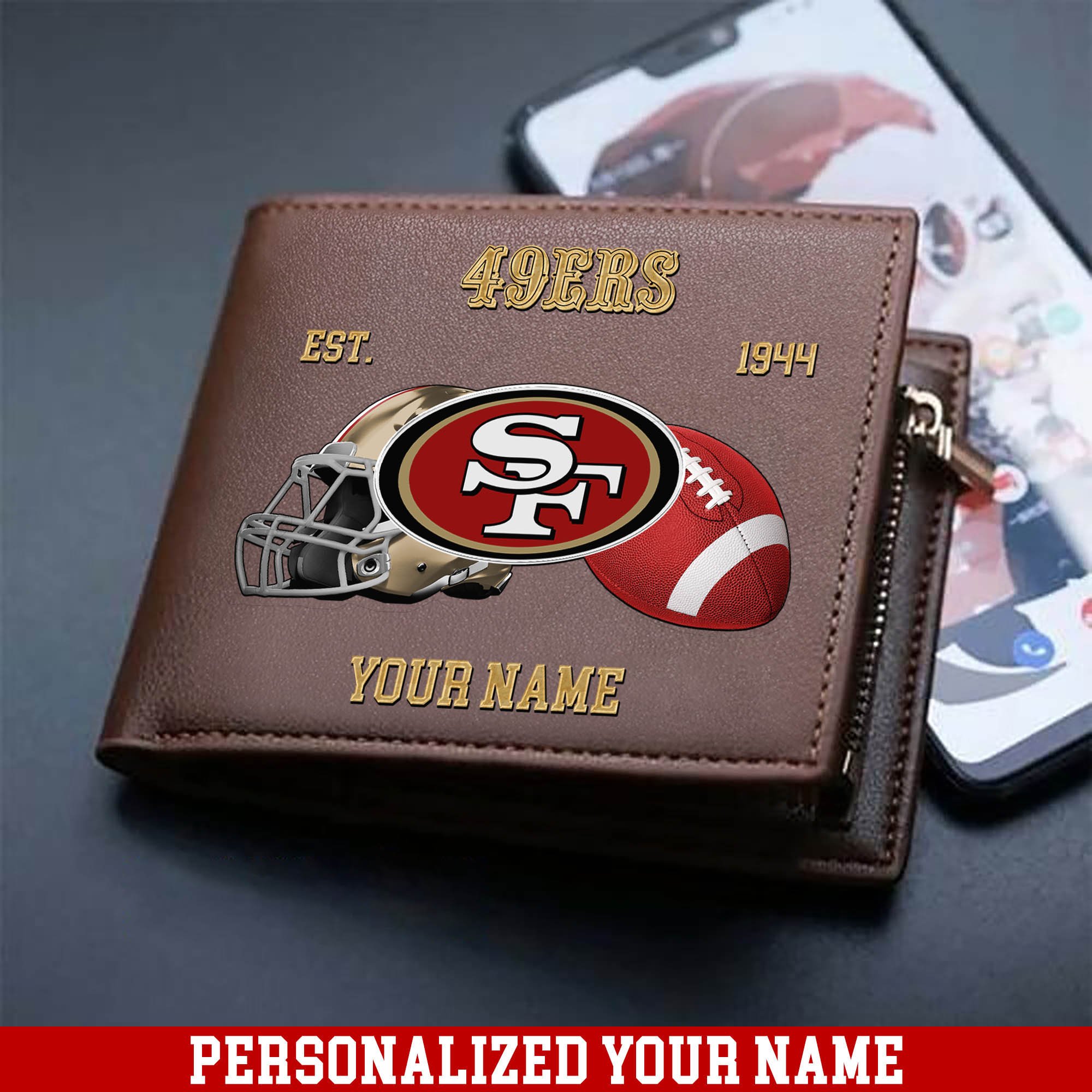 San Francisco 49ers Men Wallet 2024 Version Personalized Your Name, Football Men Wallet For Fans, Gift For Football Lovers ETHY-54889