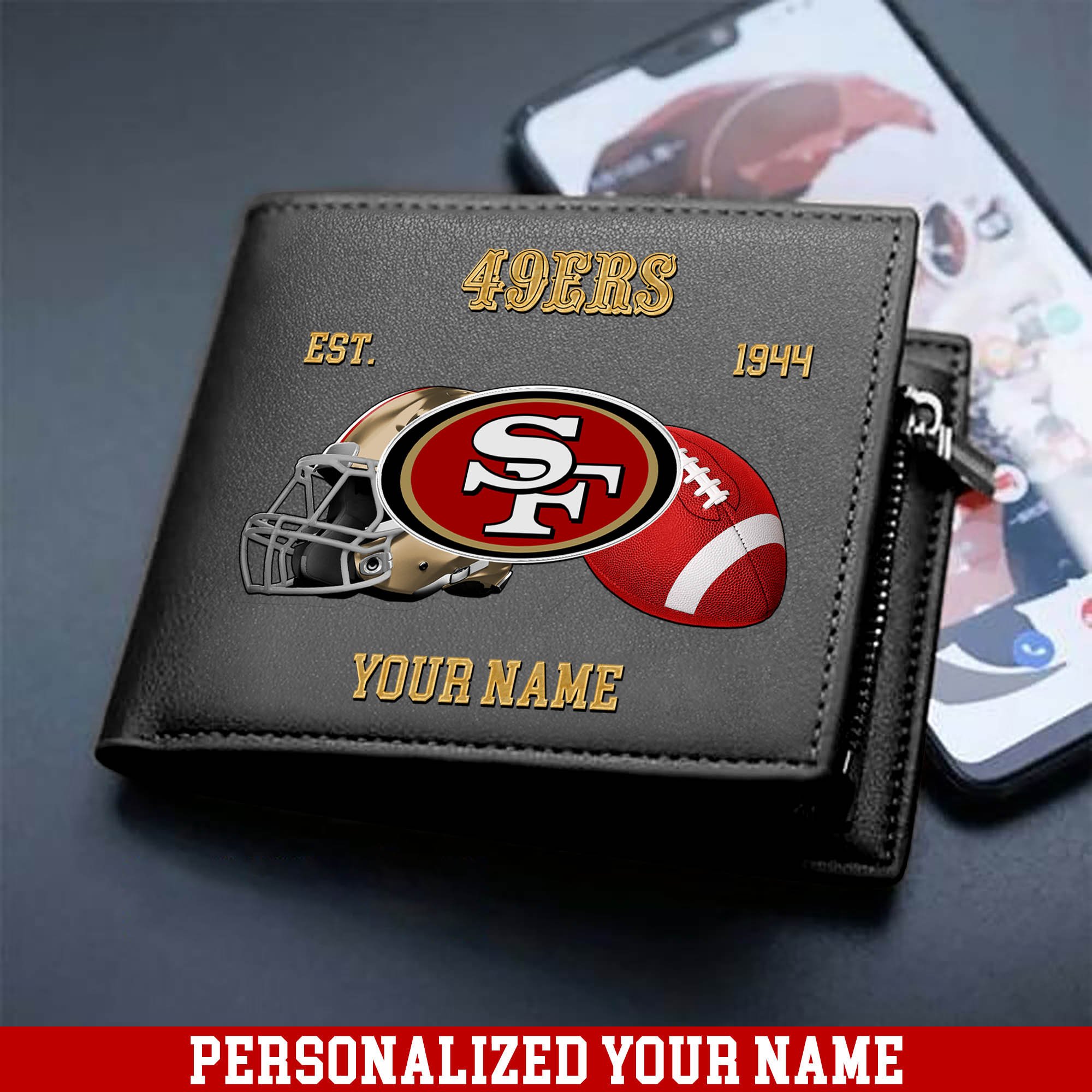 Alternative view of San Francisco 49ers Men Wallet 2024 Version Personalized Your Name, Football Men Wallet For Fans, Gift For Football Lovers ETHY-54889