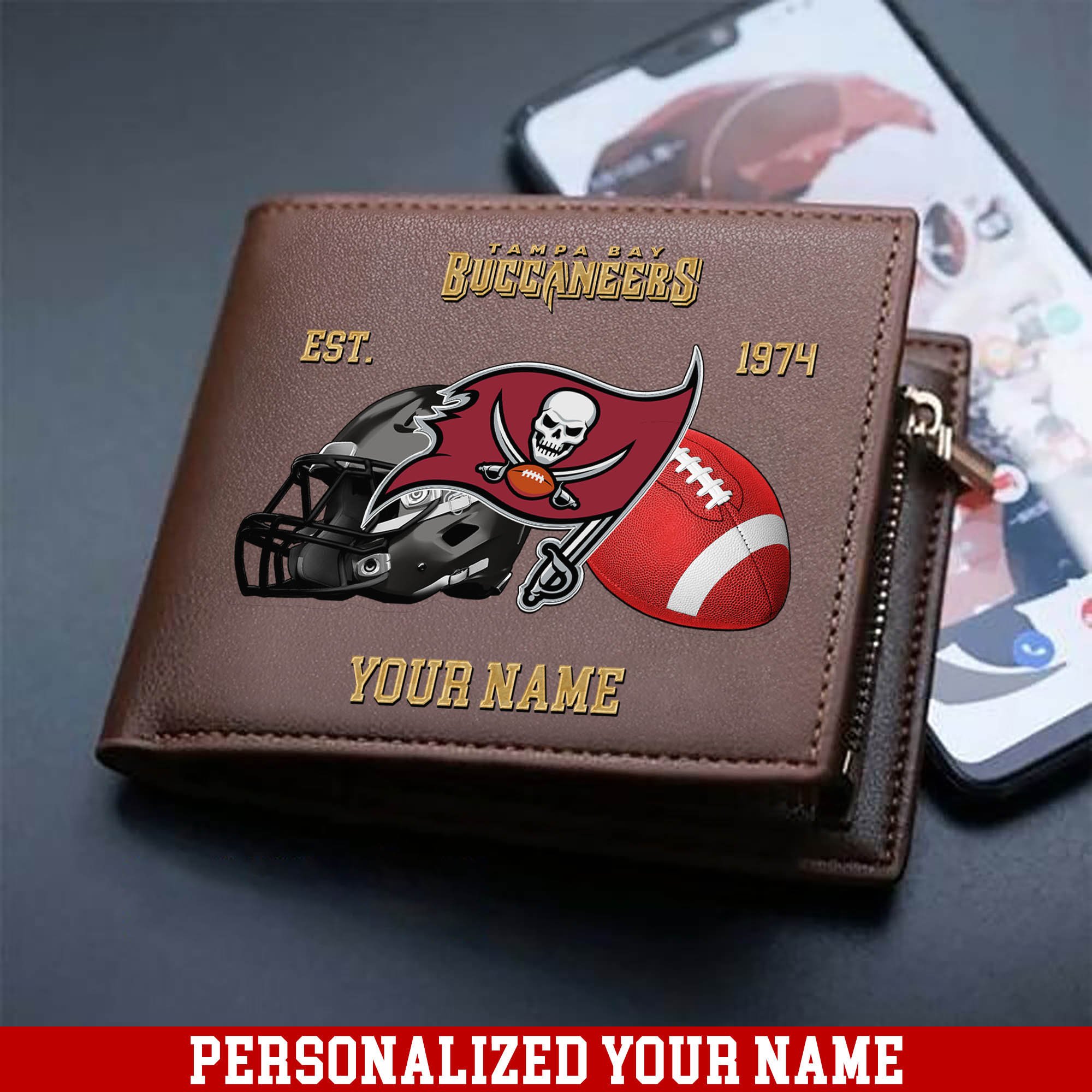 Tampa Bay Buccaneers Men Wallet 2024 Version Personalized Your Name, Football Men Wallet For Fans, Gift For Football Lovers ETHY-54889