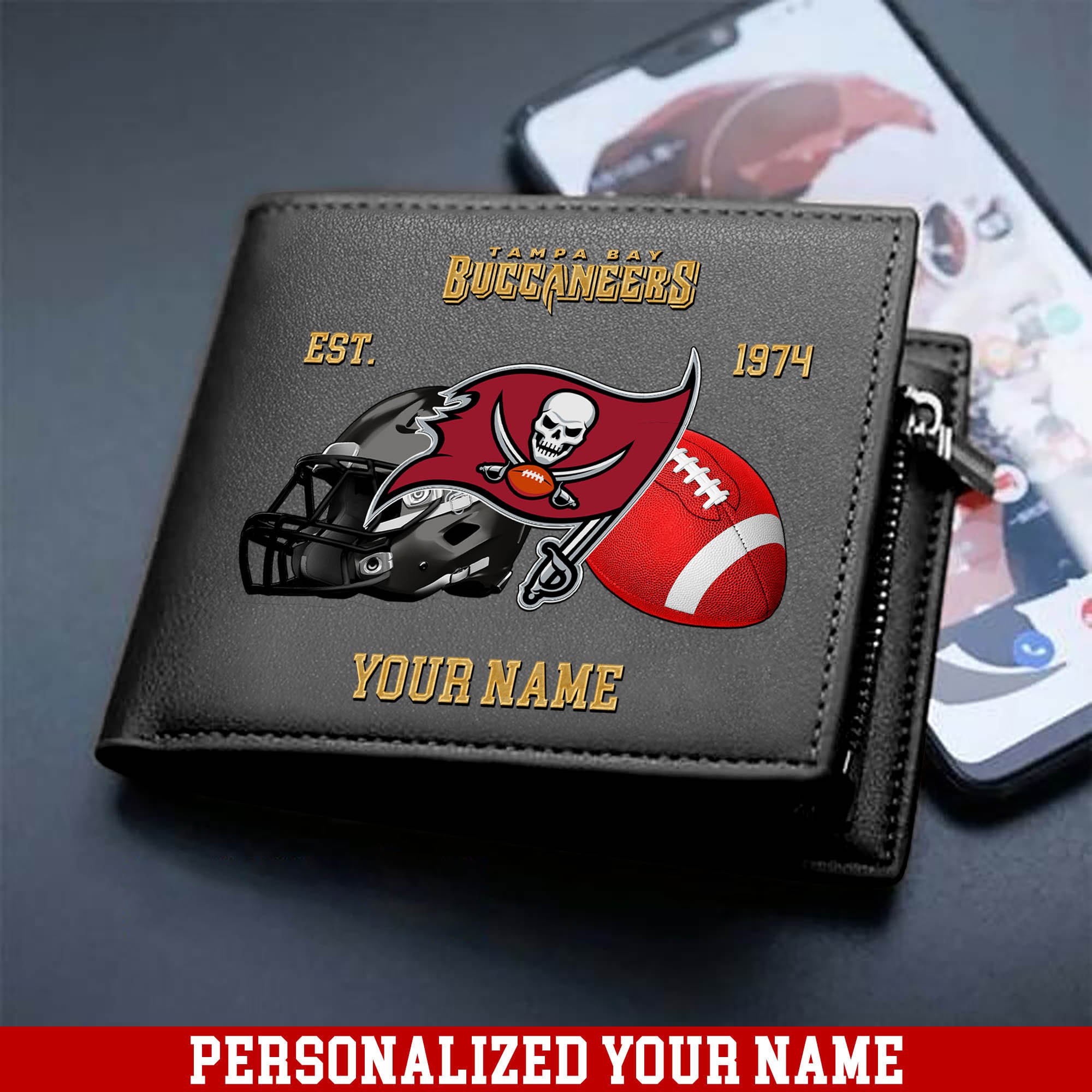 Alternative view of Tampa Bay Buccaneers Men Wallet 2024 Version Personalized Your Name, Football Men Wallet For Fans, Gift For Football Lovers ETHY-54889