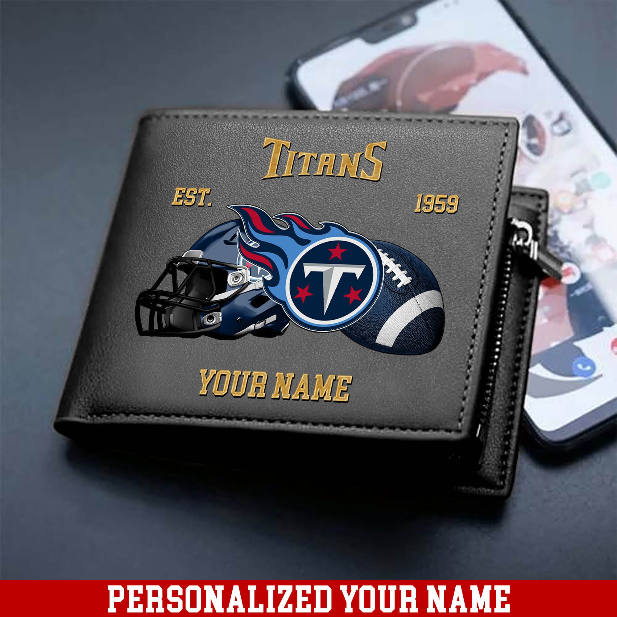Alternative view of Tennessee Titans Men Wallet 2024 Version Personalized Your Name, Football Men Wallet For Fans, Gift For Football Lovers ETHY-54889