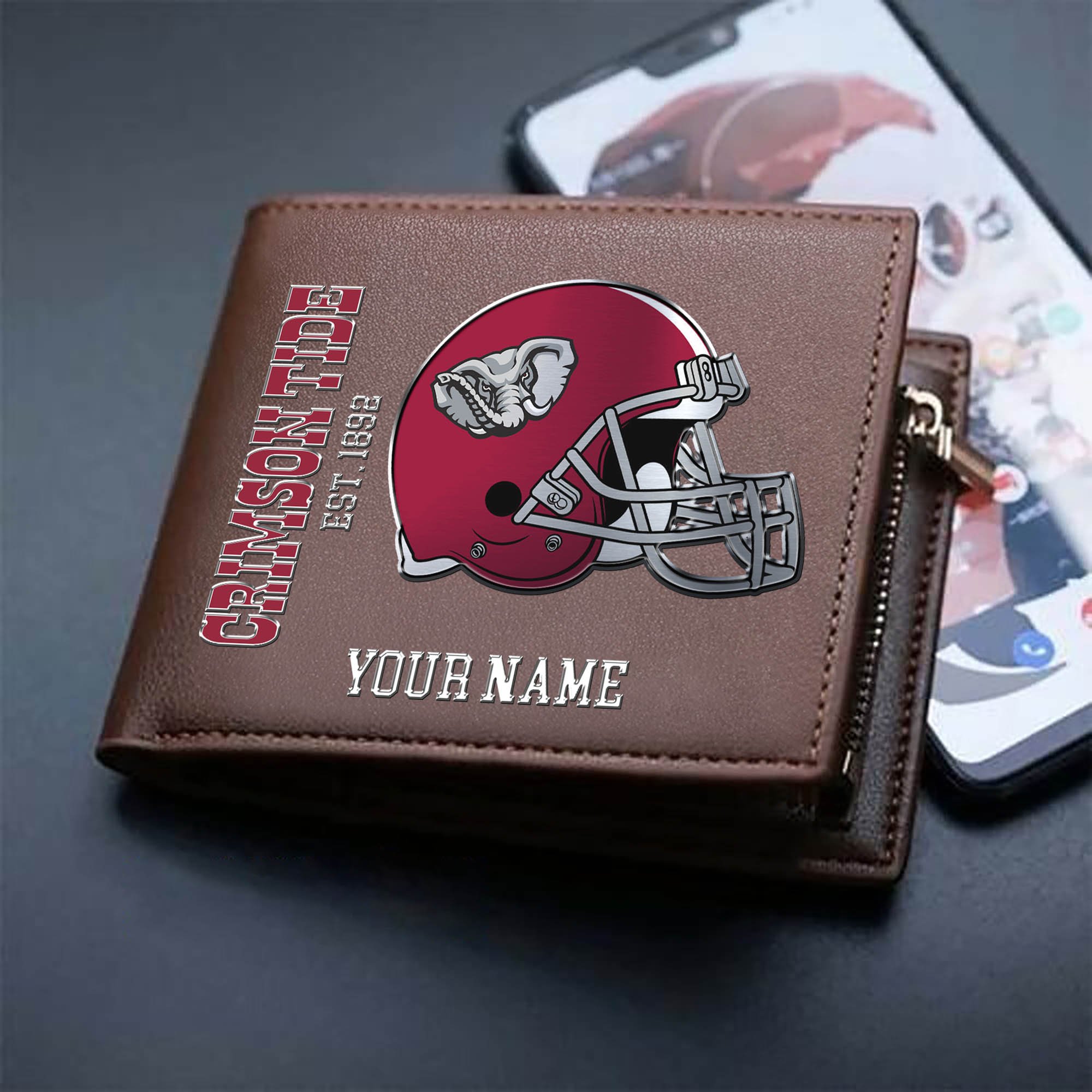 Alternative view of Alabama Crimson Tide Team Men Wallet 2024 Version Personalized Your Name, Men Wallet For Football Lovers, Fan Gifts ETHY-54890