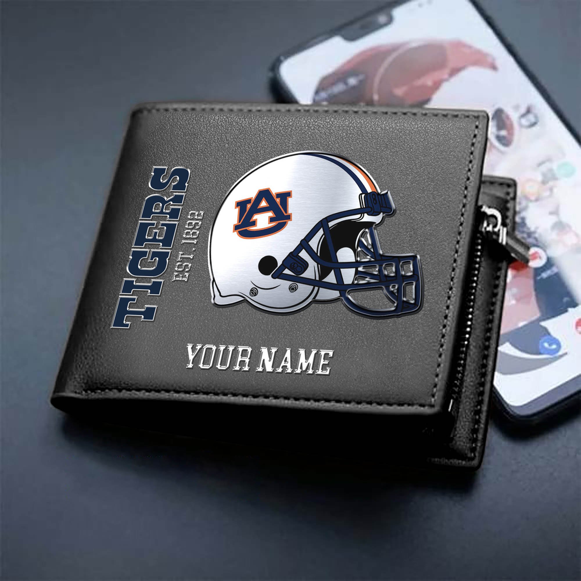 Auburn Tigers Team Men Wallet 2024 Version Personalized Your Name, Men Wallet For Football Lovers, Fan Gifts ETHY-54890