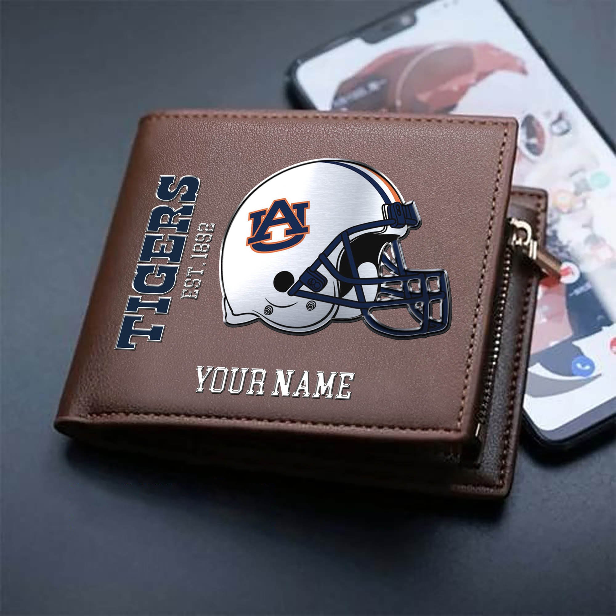 Alternative view of Auburn Tigers Team Men Wallet 2024 Version Personalized Your Name, Men Wallet For Football Lovers, Fan Gifts ETHY-54890