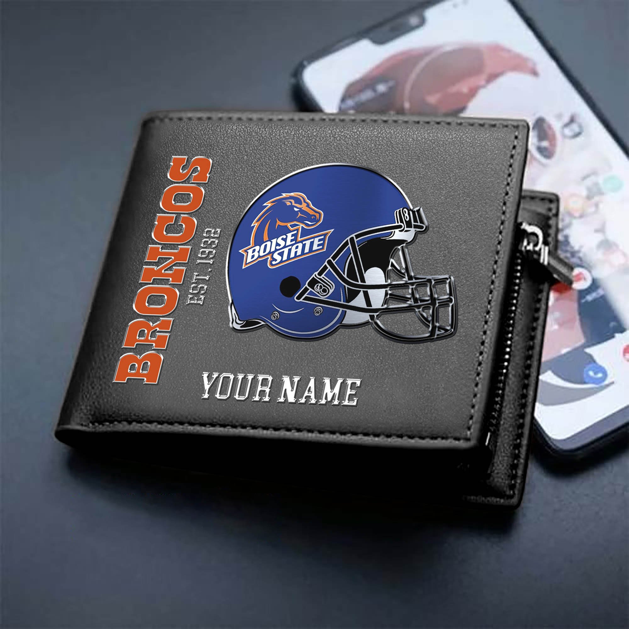 Boise State Broncos Team Men Wallet 2024 Version Personalized Your Name, Men Wallet For Football Lovers, Fan Gifts ETHY-54890