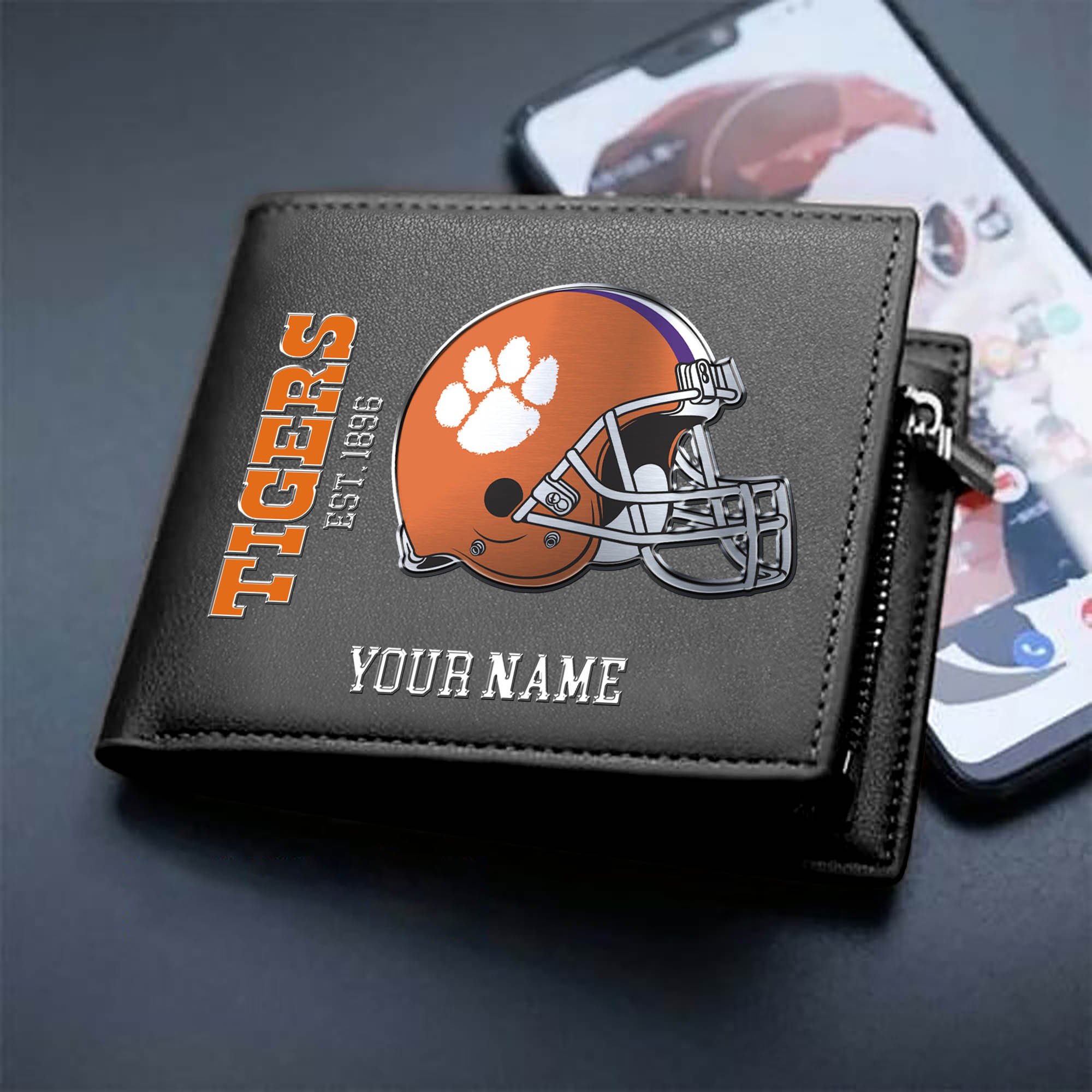 Clemson Tigers Team Men Wallet 2024 Version Personalized Your Name, Men Wallet For Football Lovers, Fan Gifts ETHY-54890