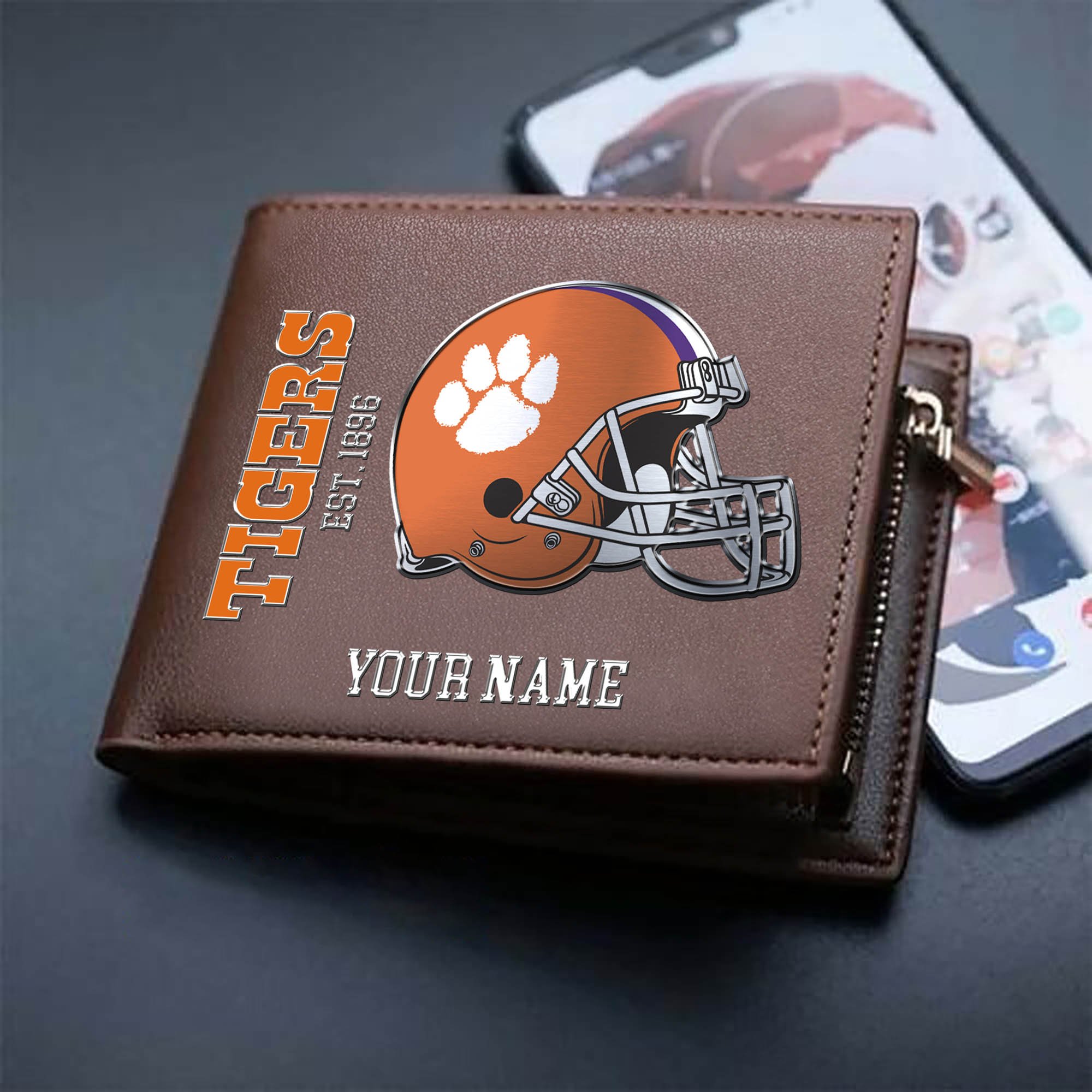 Alternative view of Clemson Tigers Team Men Wallet 2024 Version Personalized Your Name, Men Wallet For Football Lovers, Fan Gifts ETHY-54890
