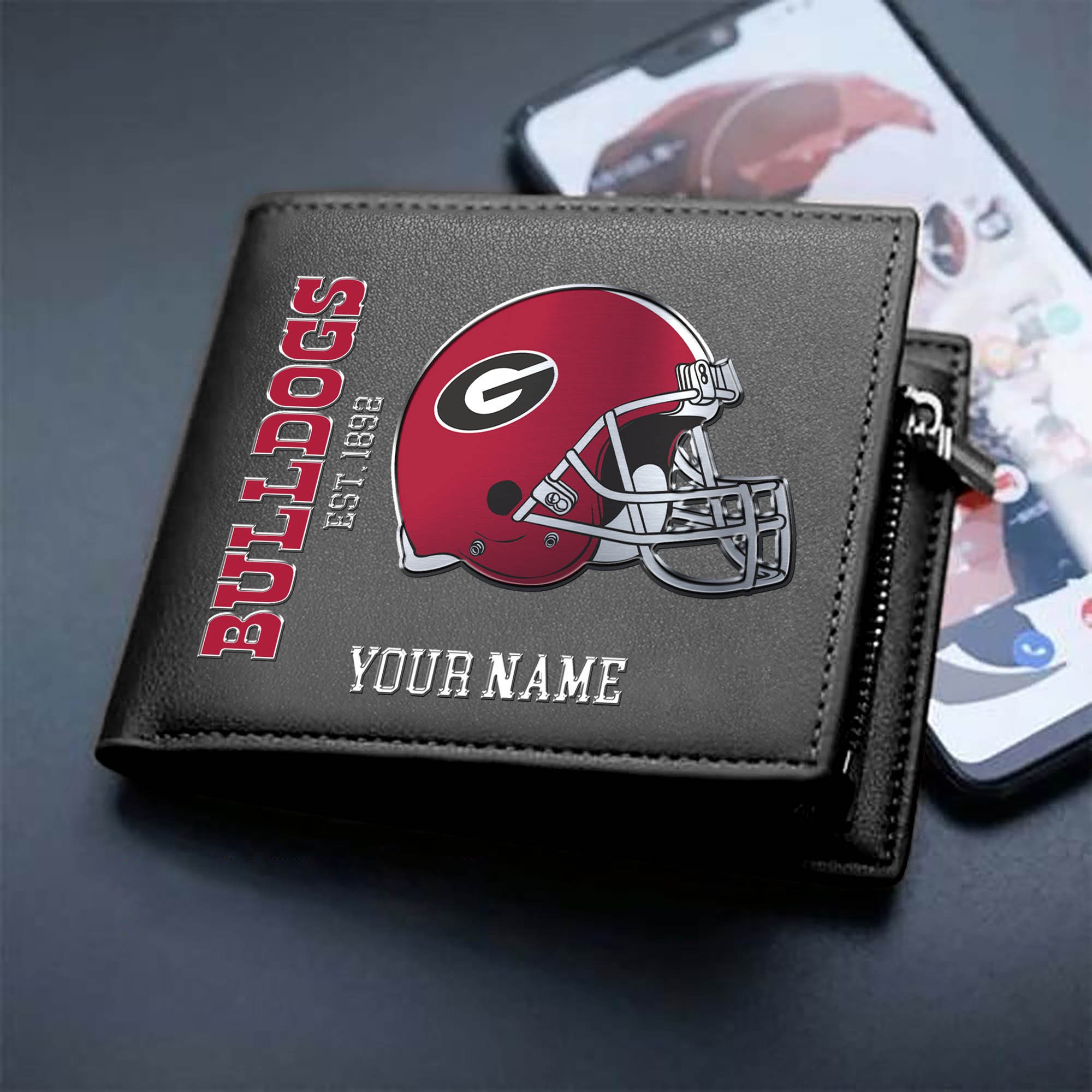 Georgia Bulldogs Team Men Wallet 2024 Version Personalized Your Name, Men Wallet For Football Lovers, Fan Gifts ETHY-54890