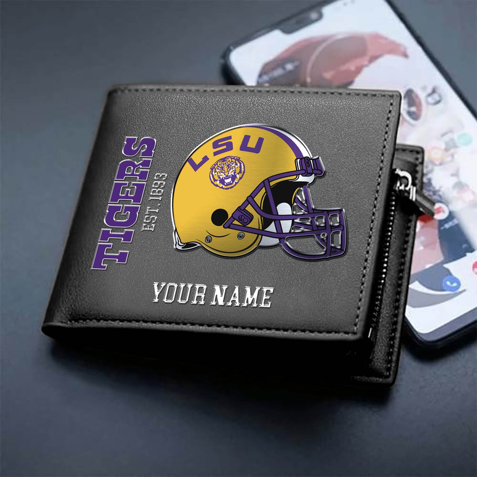 LSU TIGERS Team Men Wallet 2024 Version Personalized Your Name, Men Wallet For Football Lovers, Fan Gifts ETHY-54890