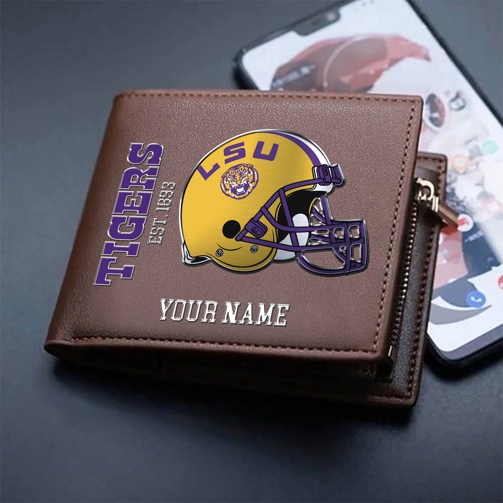 Alternative view of LSU TIGERS Team Men Wallet 2024 Version Personalized Your Name, Men Wallet For Football Lovers, Fan Gifts ETHY-54890