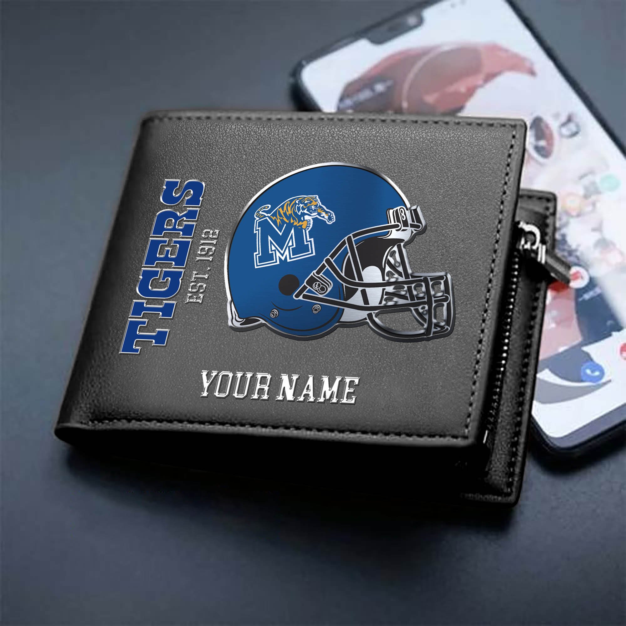 Memphis Tigers Team Men Wallet 2024 Version Personalized Your Name, Men Wallet For Football Lovers, Fan Gifts ETHY-54890