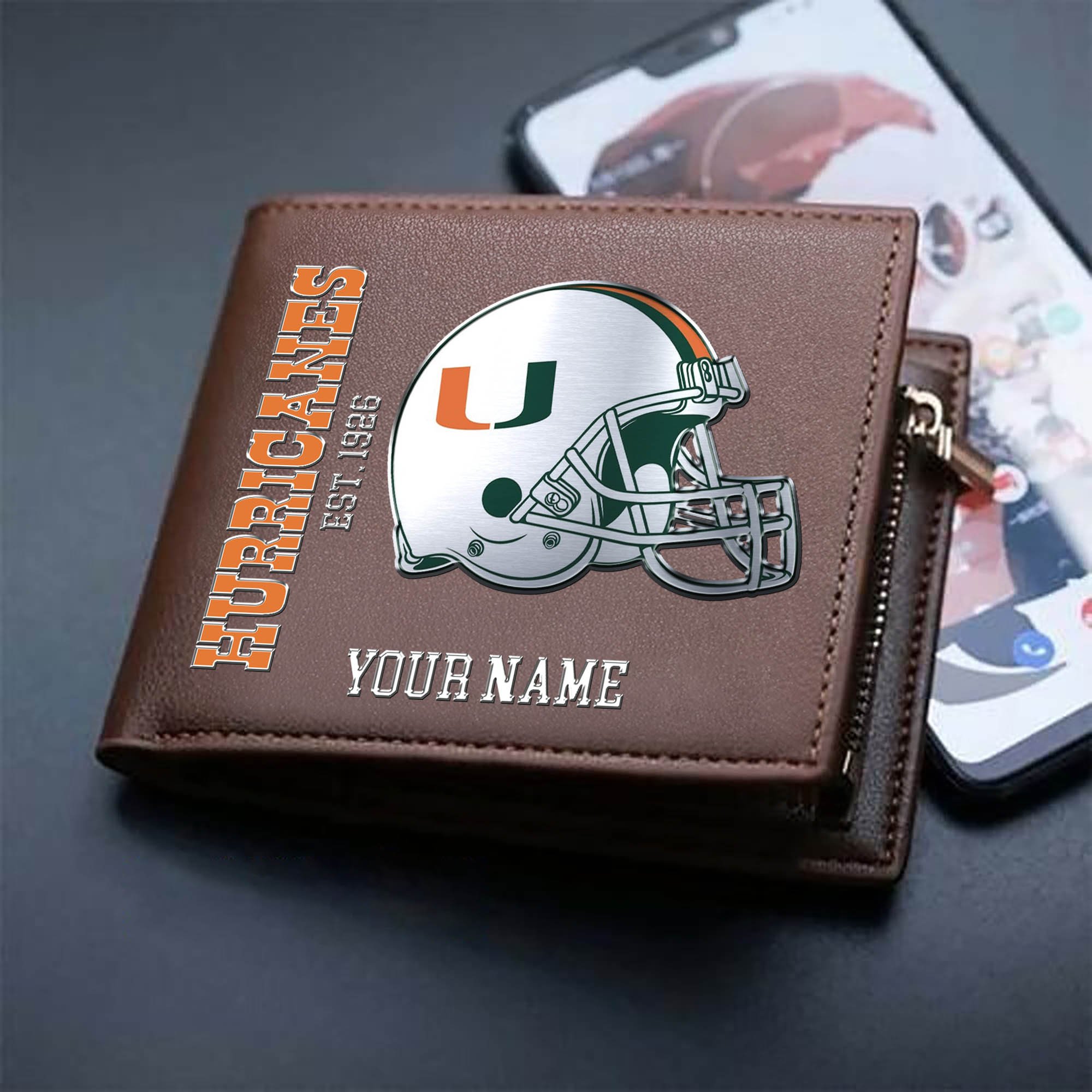 Alternative view of Miami Hurricanes Team Men Wallet 2024 Version Personalized Your Name, Men Wallet For Football Lovers, Fan Gifts ETHY-54890
