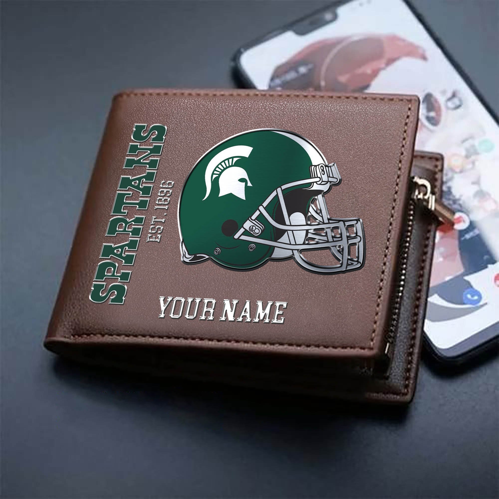 Alternative view of Michigan State Spartans Team Men Wallet 2024 Version Personalized Your Name, Men Wallet For Football Lovers, Fan Gifts ETHY-54890