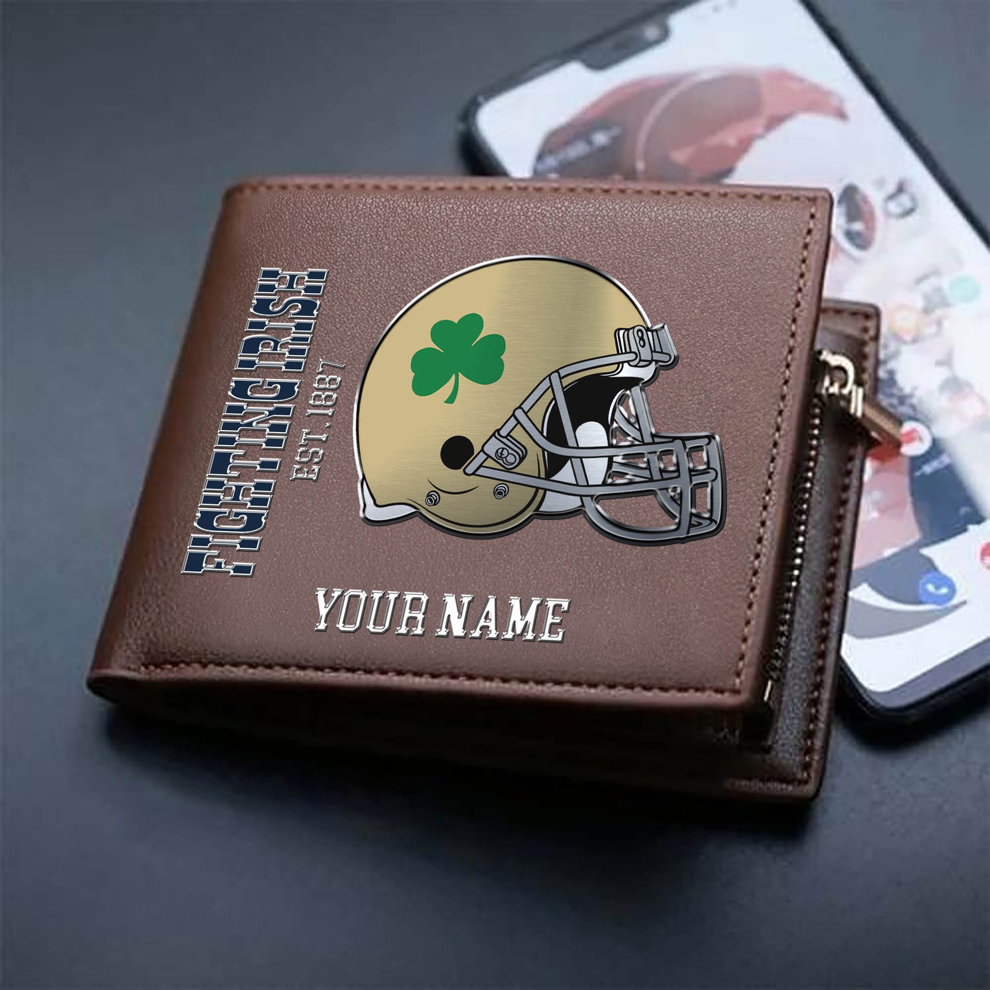Alternative view of Notre Dame Fighting Irish Team Men Wallet 2024 Version Personalized Your Name, Men Wallet For Football Lovers, Fan Gifts ETHY-54890