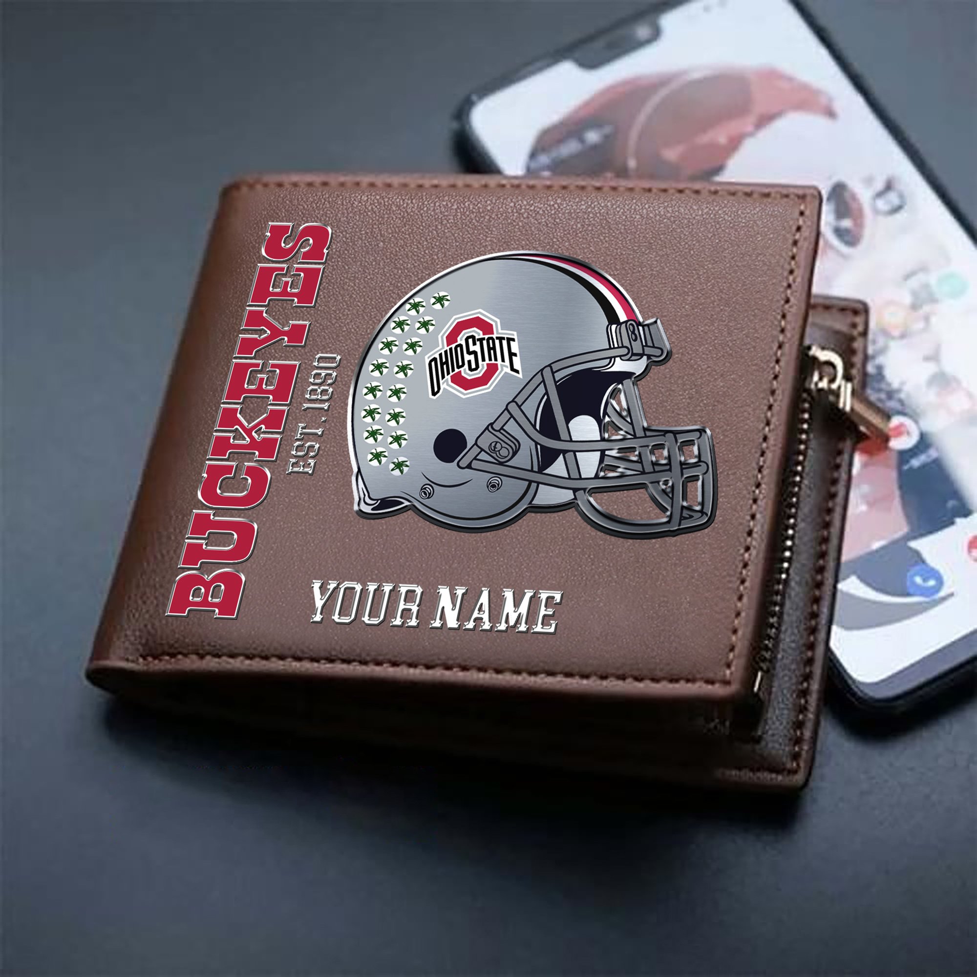 Alternative view of Ohio State Buckeyes Team Men Wallet 2024 Version Personalized Your Name, Men Wallet For Football Lovers, Fan Gifts ETHY-54890