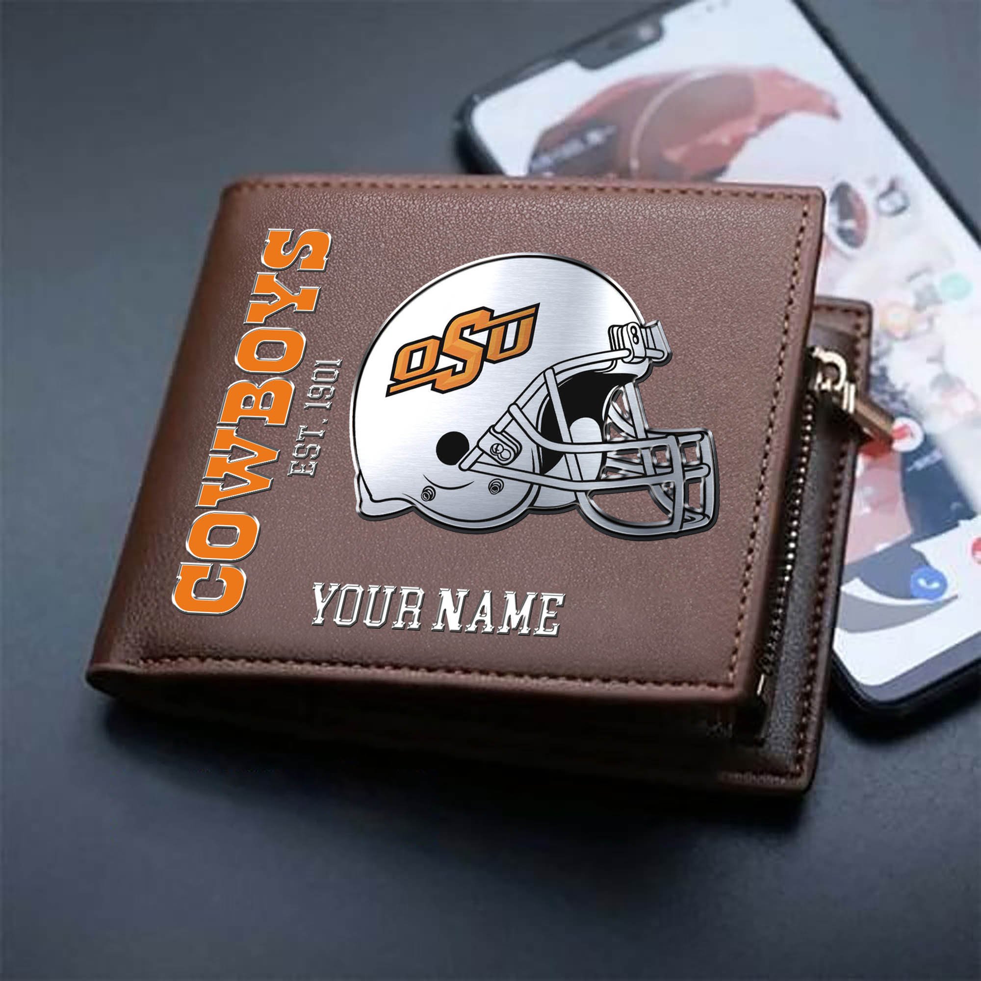 Alternative view of Oklahoma State Cowboys Team Men Wallet 2024 Version Personalized Your Name, Men Wallet For Football Lovers, Fan Gifts ETHY-54890