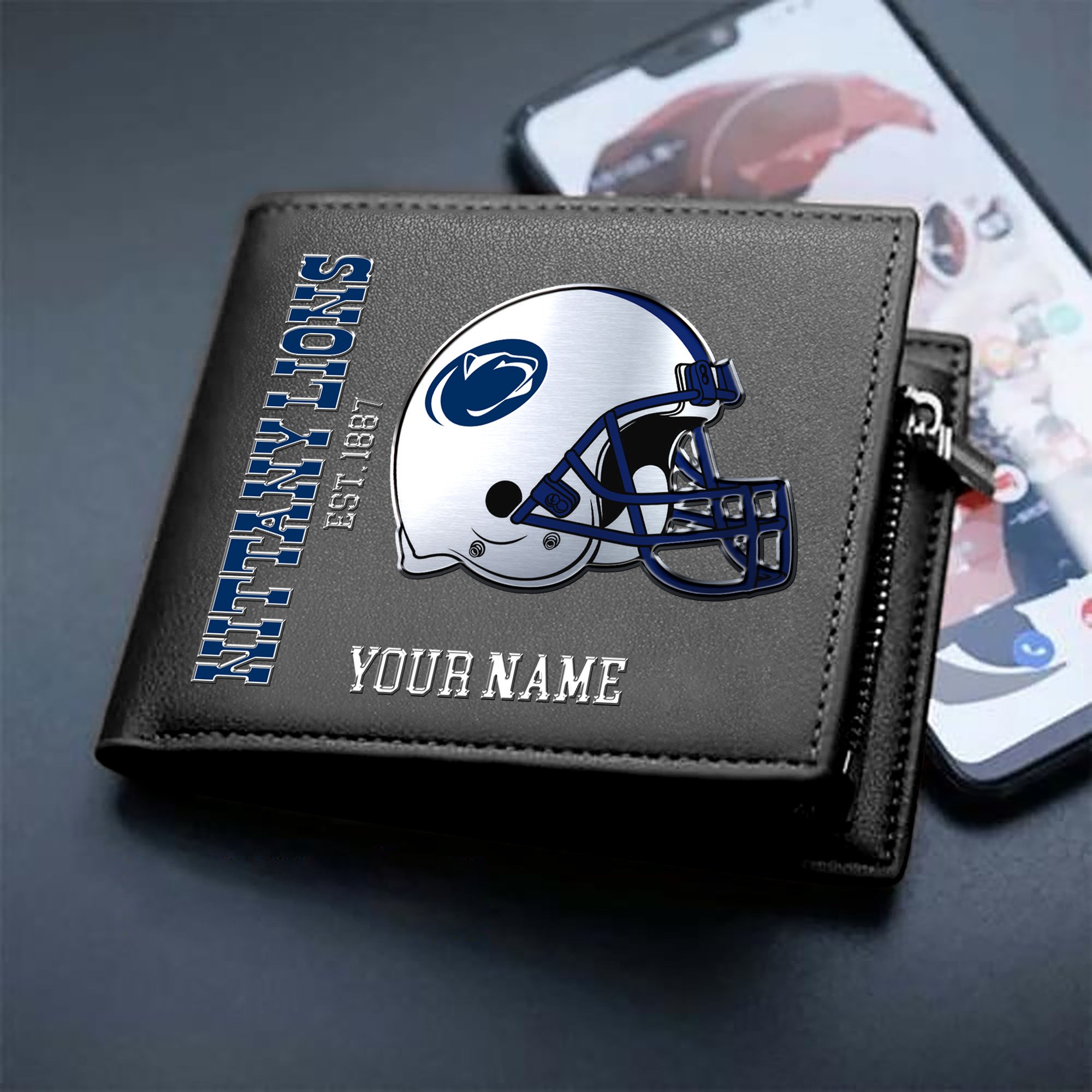 Penn State Nittany Lions Team Men Wallet 2024 Version Personalized Your Name, Men Wallet For Football Lovers, Fan Gifts ETHY-54890