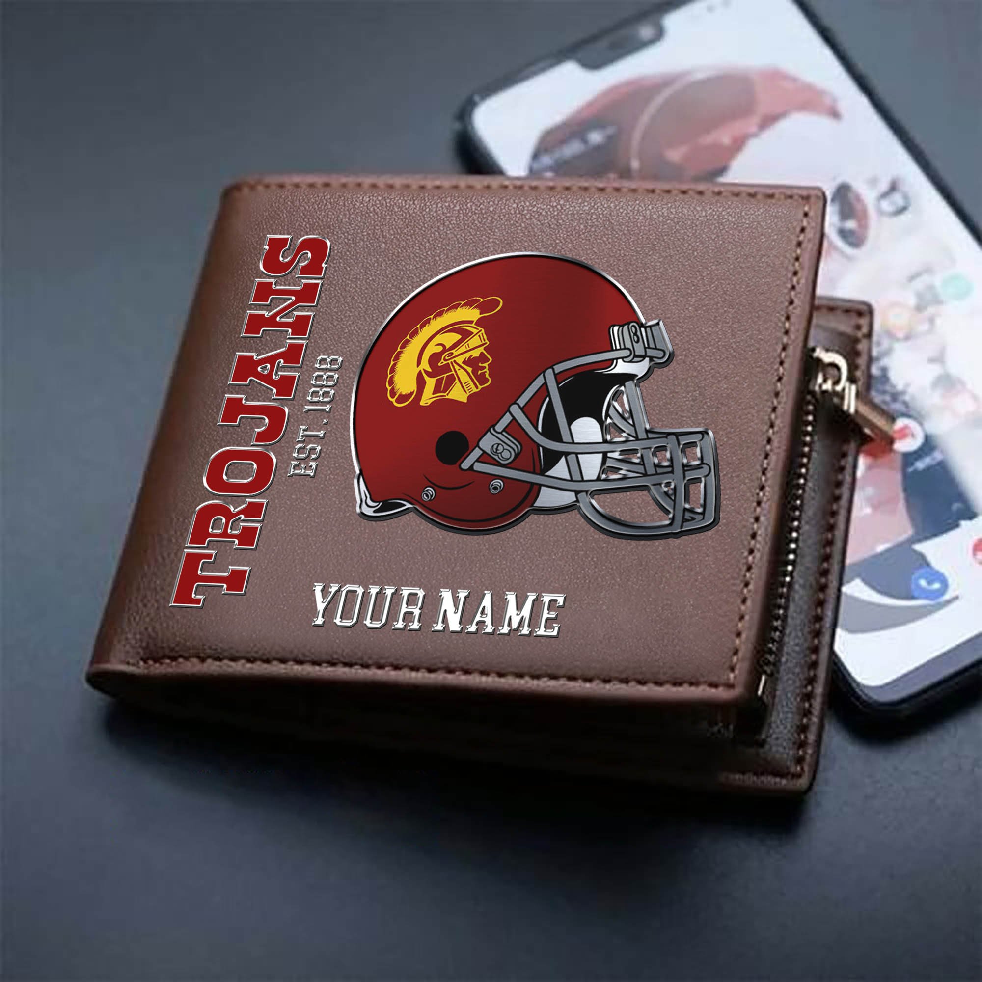 Alternative view of USC Trojans Team Men Wallet 2024 Version Personalized Your Name, Men Wallet For Football Lovers, Fan Gifts ETHY-54890