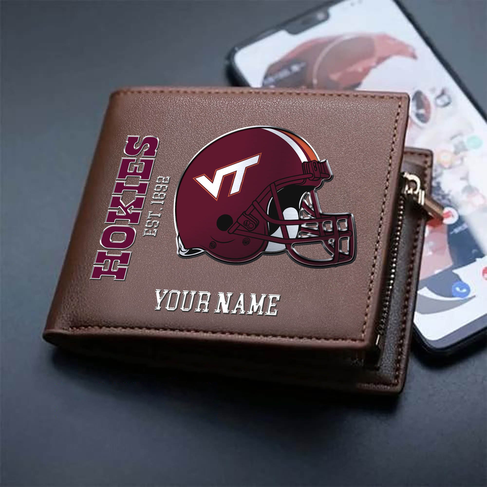 Alternative view of Virginia Tech Hokies Team Men Wallet 2024 Version Personalized Your Name, Men Wallet For Football Lovers, Fan Gifts ETHY-54890