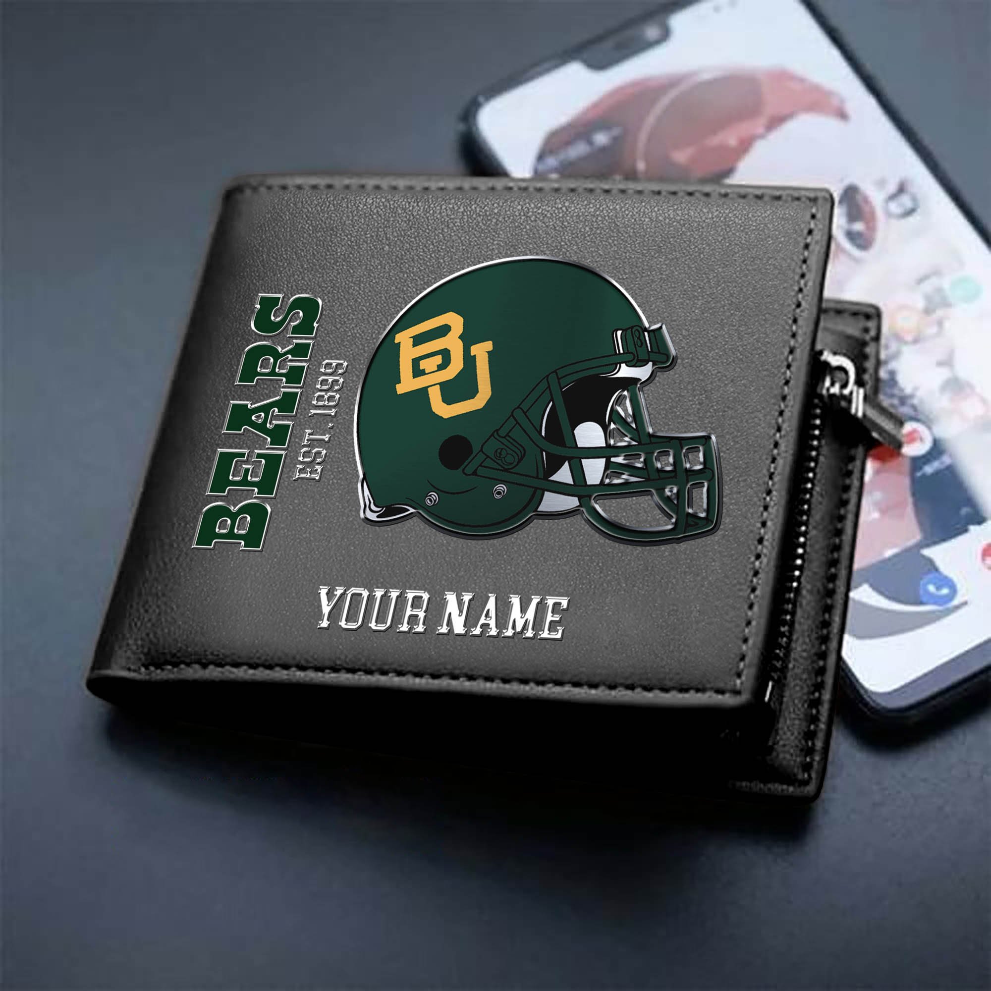 Baylor Bears Team Men Wallet 2024 Version Personalized Your Name, Men Wallet For Football Lovers, Fan Gifts ETHY-54890