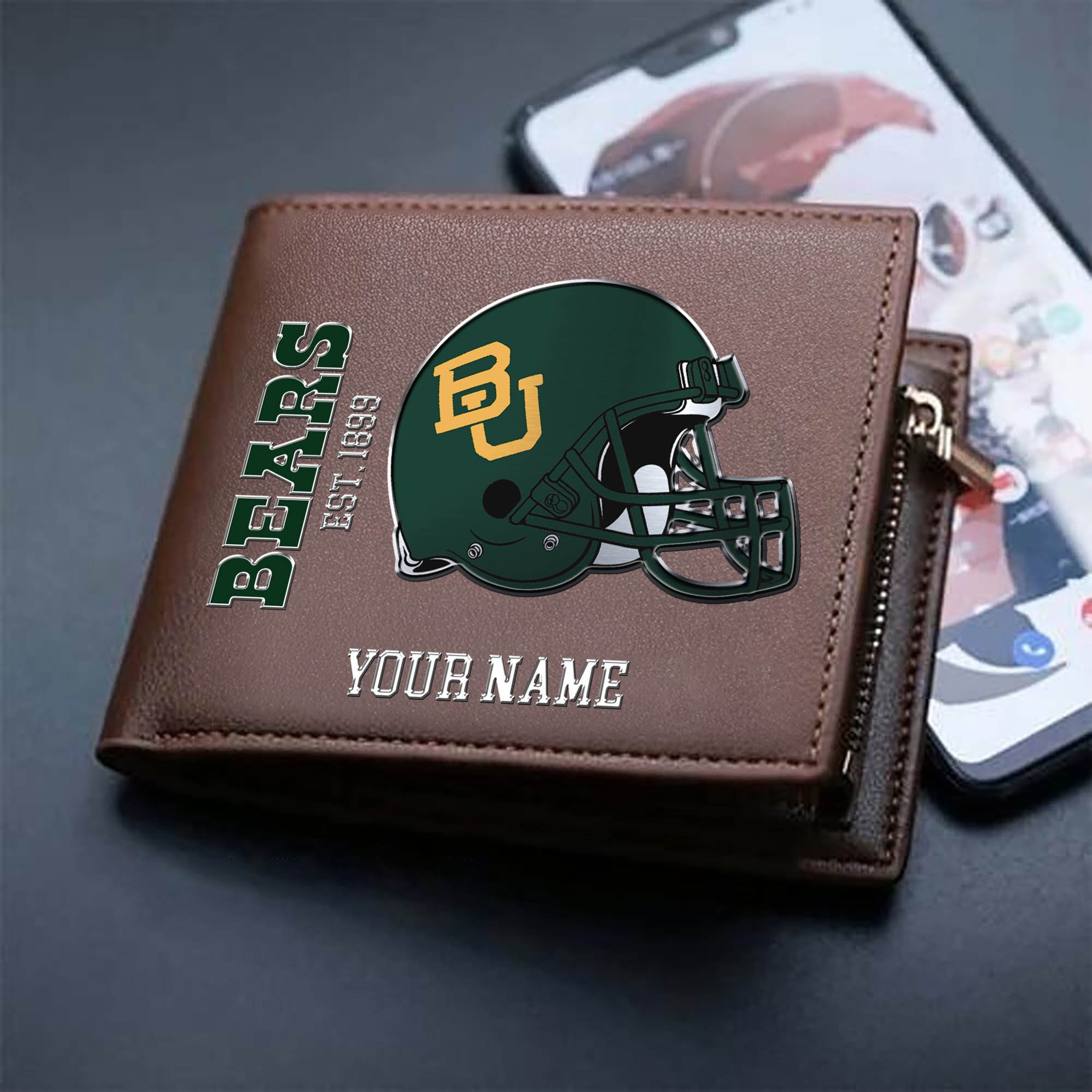 Alternative view of Baylor Bears Team Men Wallet 2024 Version Personalized Your Name, Men Wallet For Football Lovers, Fan Gifts ETHY-54890
