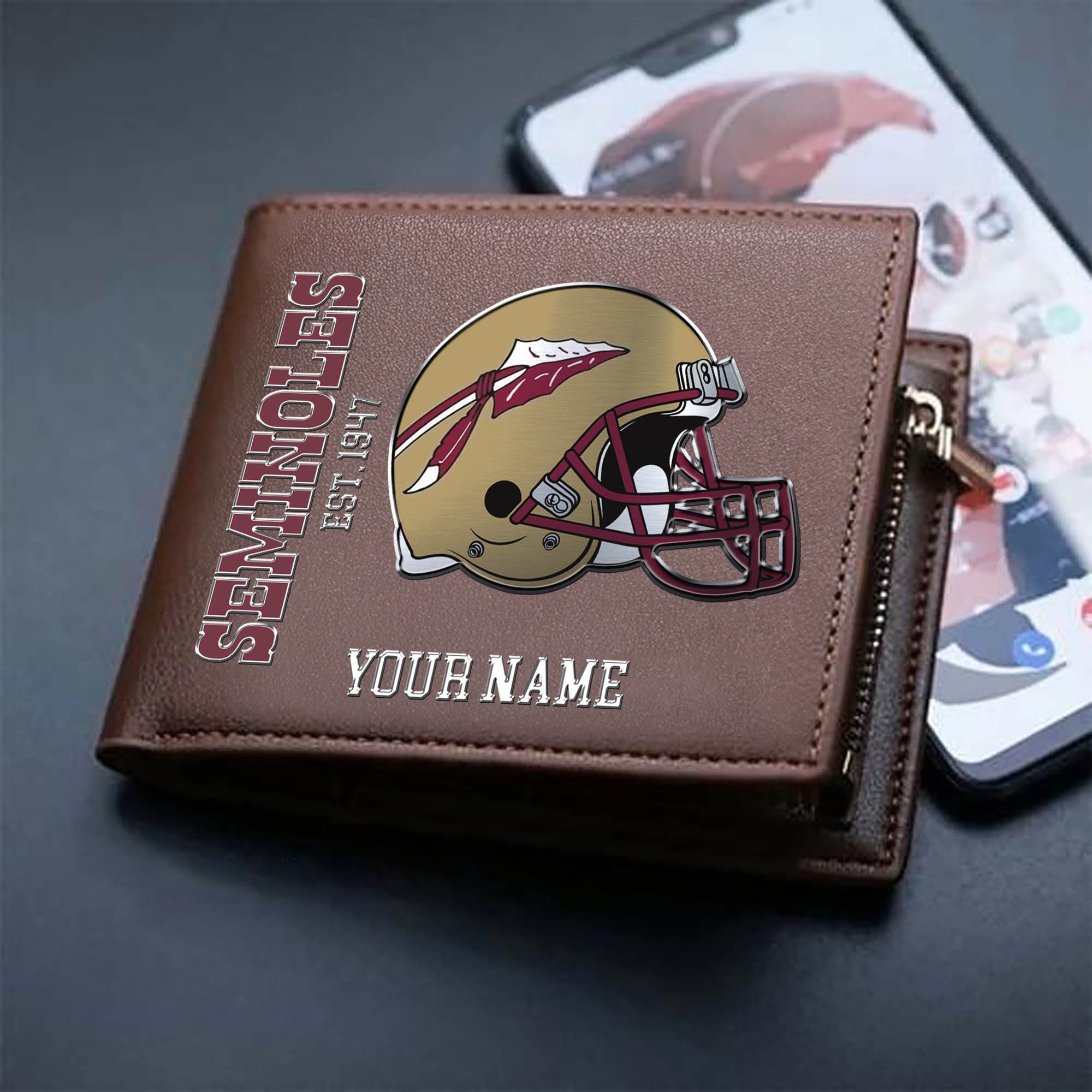 Alternative view of Florida State Seminoles Team Men Wallet 2024 Version Personalized Your Name, Men Wallet For Football Lovers, Fan Gifts ETHY-54890