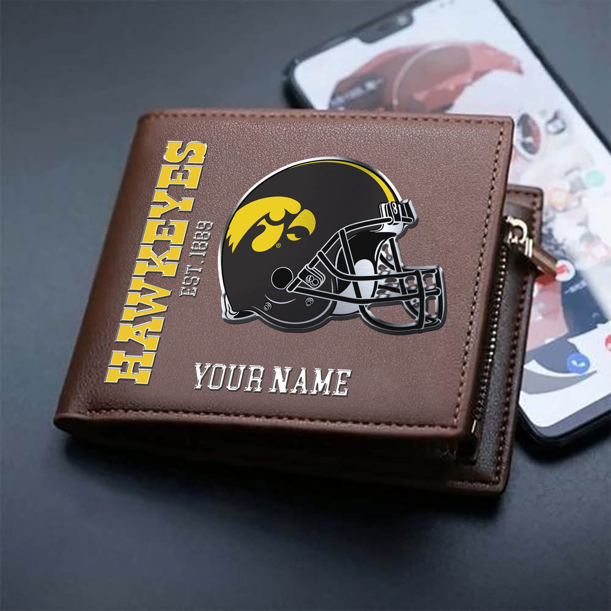 Alternative view of Iowa Hawkeyes Team Men Wallet 2024 Version Personalized Your Name, Men Wallet For Football Lovers, Fan Gifts ETHY-54890