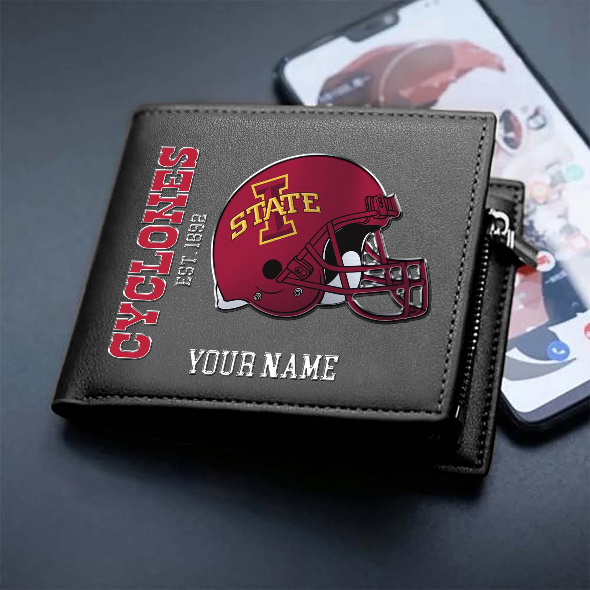 Iowa State Cyclones Team Men Wallet 2024 Version Personalized Your Name, Men Wallet For Football Lovers, Fan Gifts ETHY-54890