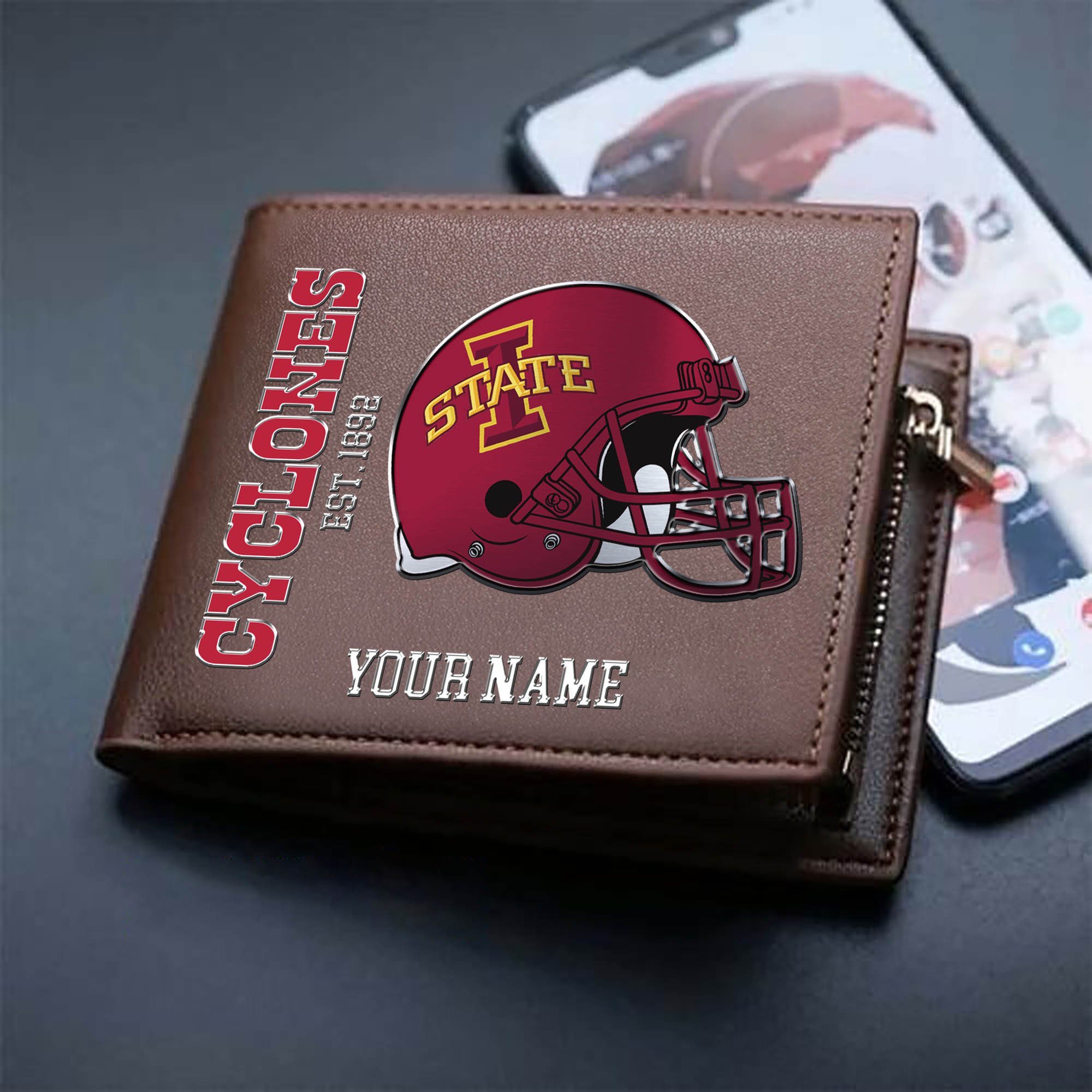 Alternative view of Iowa State Cyclones Team Men Wallet 2024 Version Personalized Your Name, Men Wallet For Football Lovers, Fan Gifts ETHY-54890