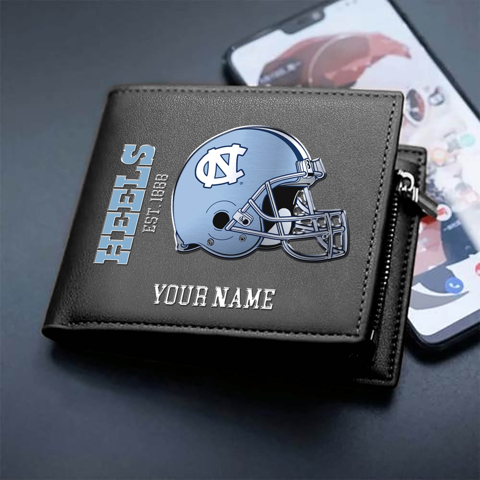 North Carolina Tar Heels Team Men Wallet 2024 Version Personalized Your Name, Men Wallet For Football Lovers, Fan Gifts ETHY-54890