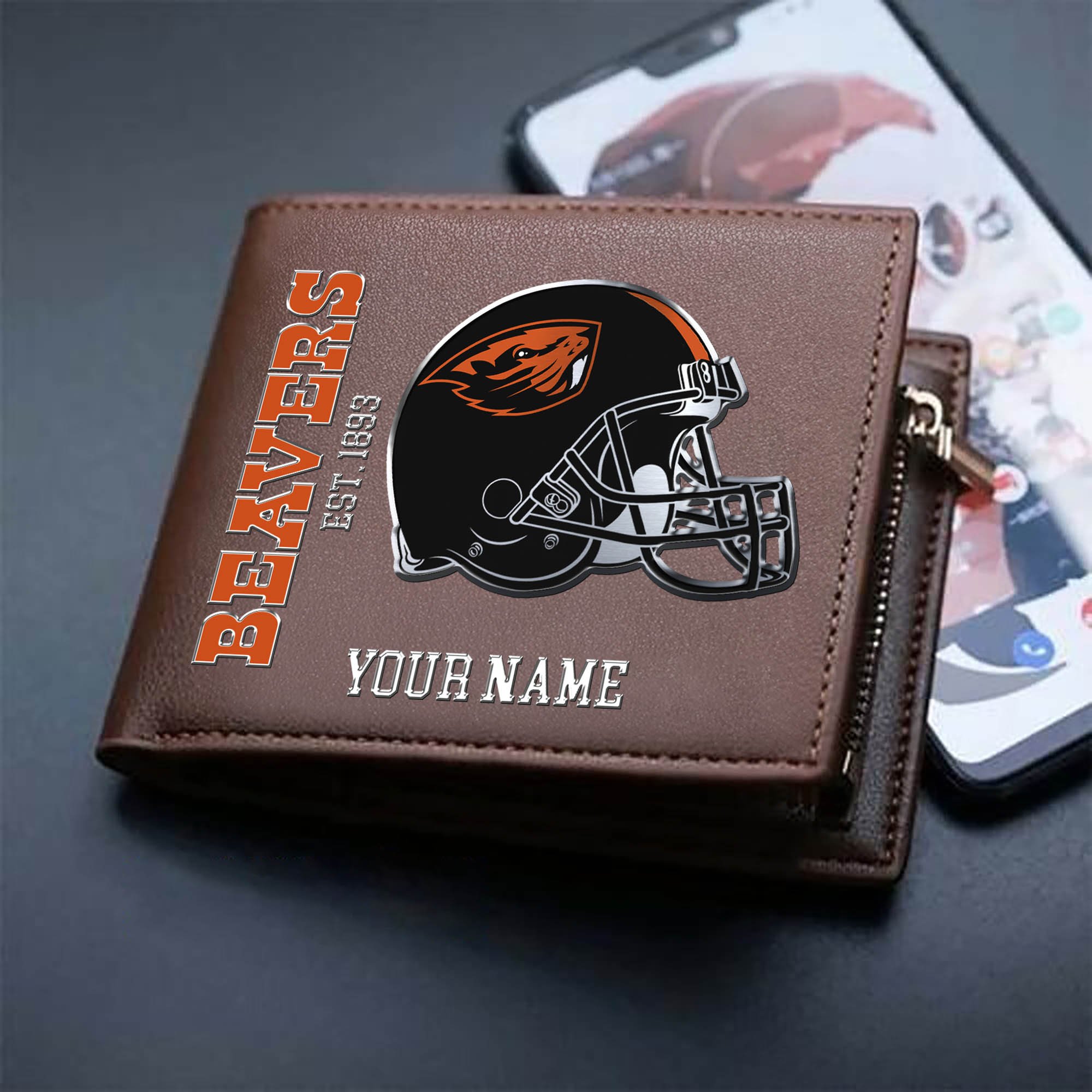 Alternative view of Oregon State Beavers Team Men Wallet 2024 Version Personalized Your Name, Men Wallet For Football Lovers, Fan Gifts ETHY-54890