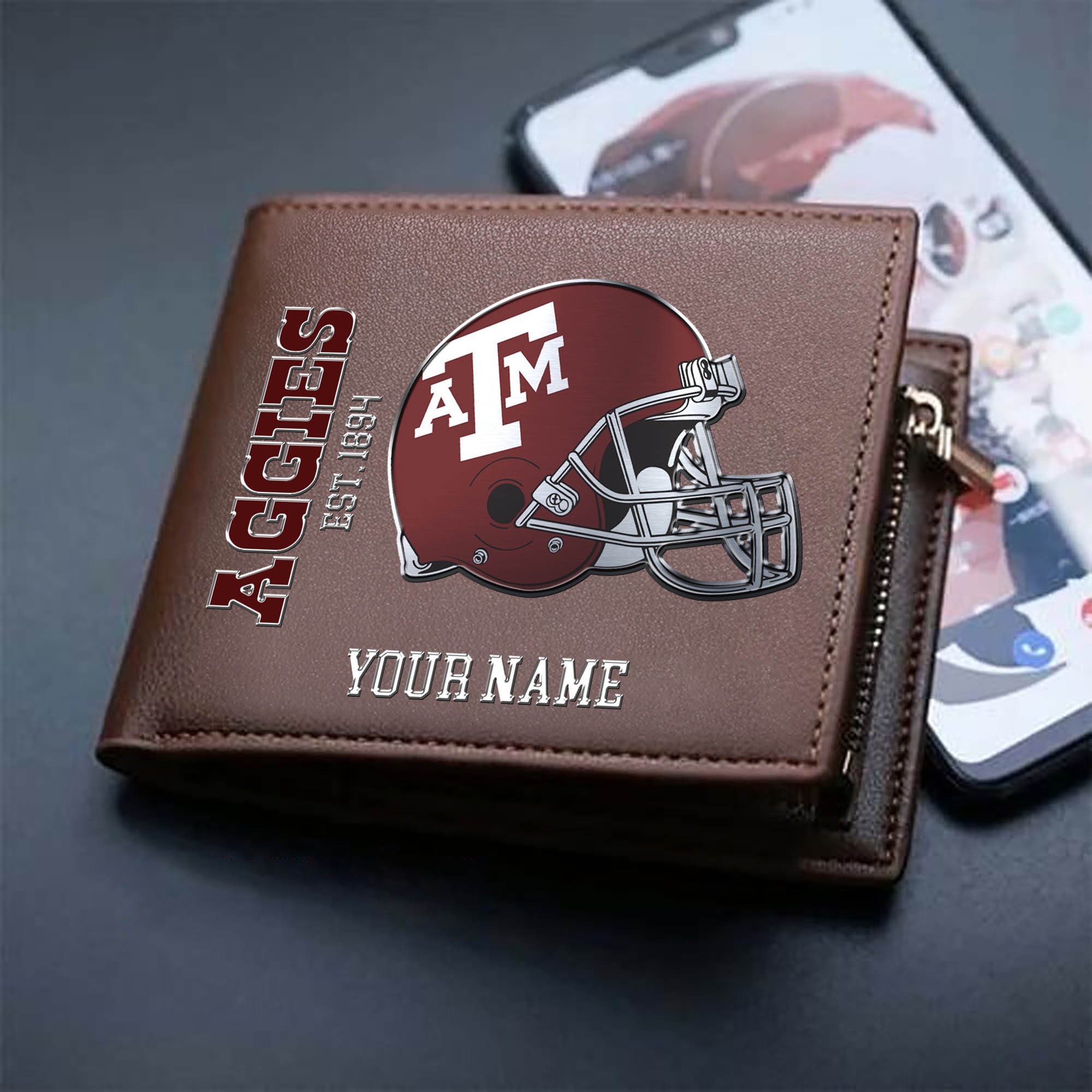 Alternative view of Texas A&M Aggies Team Men Wallet 2024 Version Personalized Your Name, Men Wallet For Football Lovers, Fan Gifts ETHY-54890