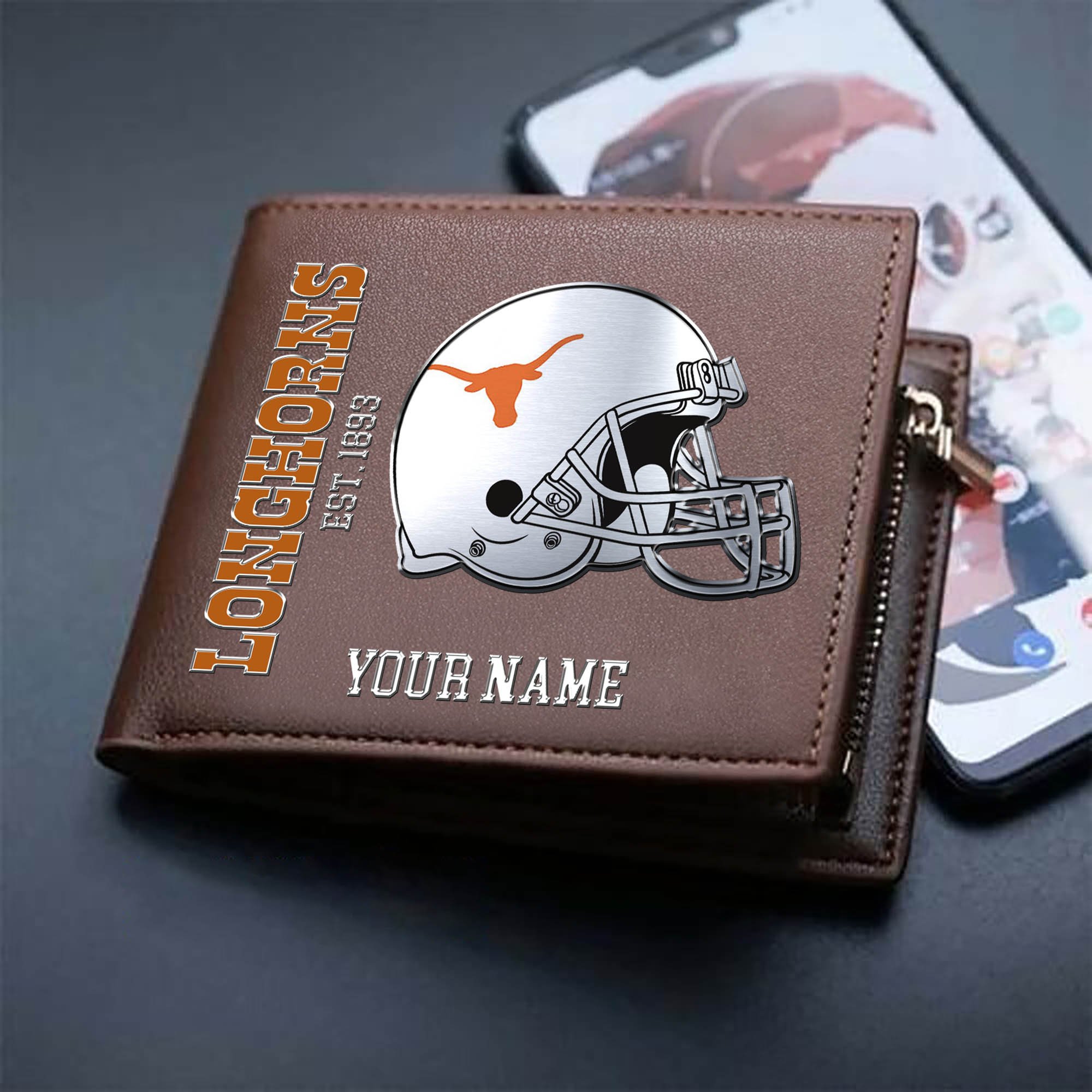 Alternative view of Texas Longhorns Team Men Wallet 2024 Version Personalized Your Name, Men Wallet For Football Lovers, Fan Gifts ETHY-54890