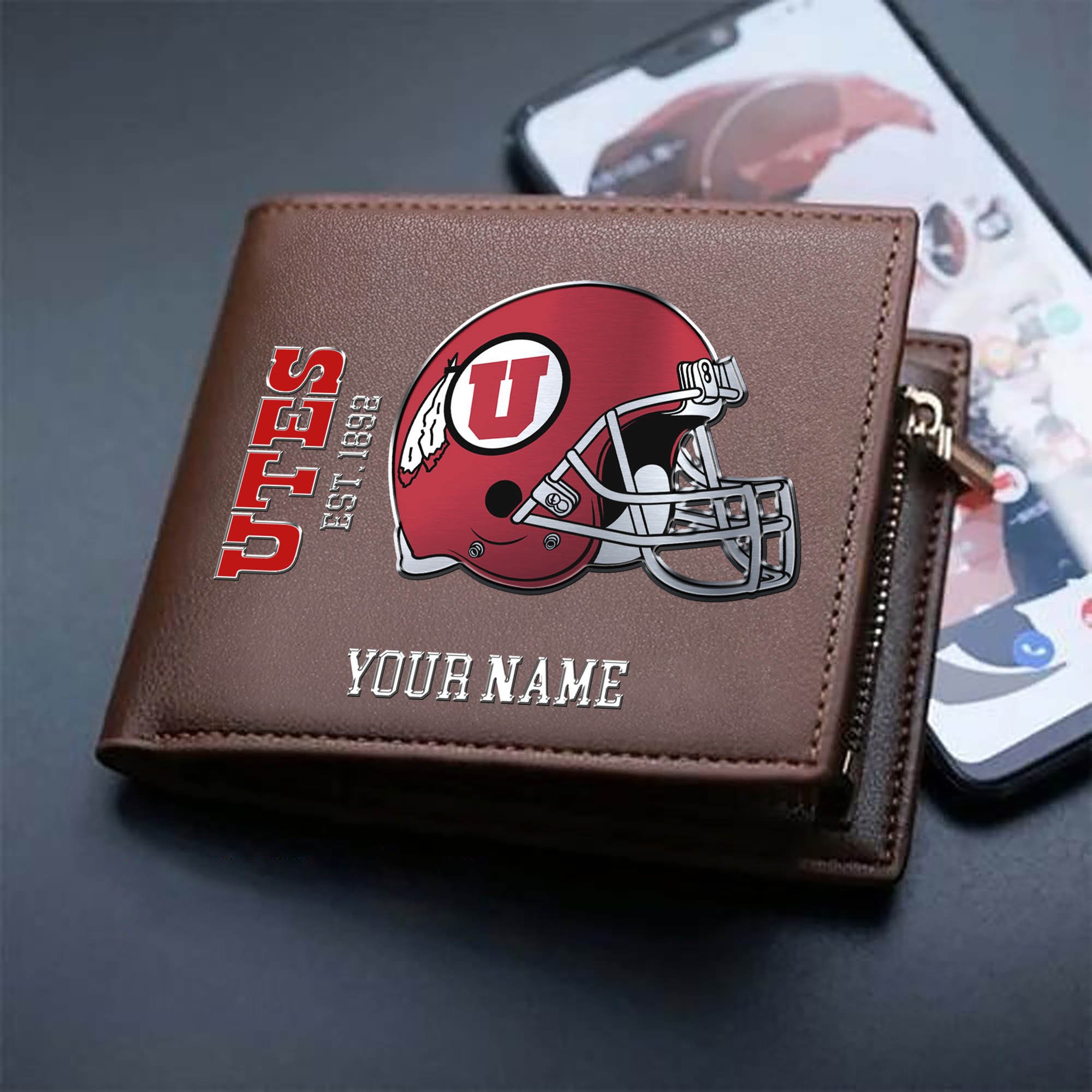 Alternative view of Utah Utes Team Men Wallet 2024 Version Personalized Your Name, Men Wallet For Football Lovers, Fan Gifts ETHY-54890