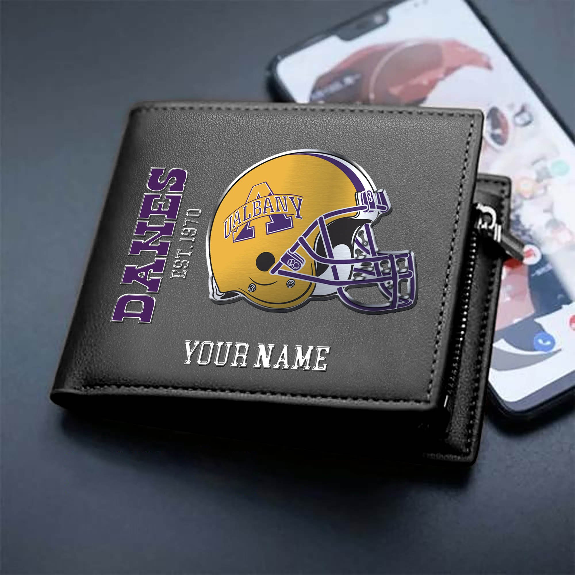Albany Great Danes Team Men Wallet 2024 Version Personalized Your Name, Men Wallet For Football Lovers, Fan Gifts ETHY-54890