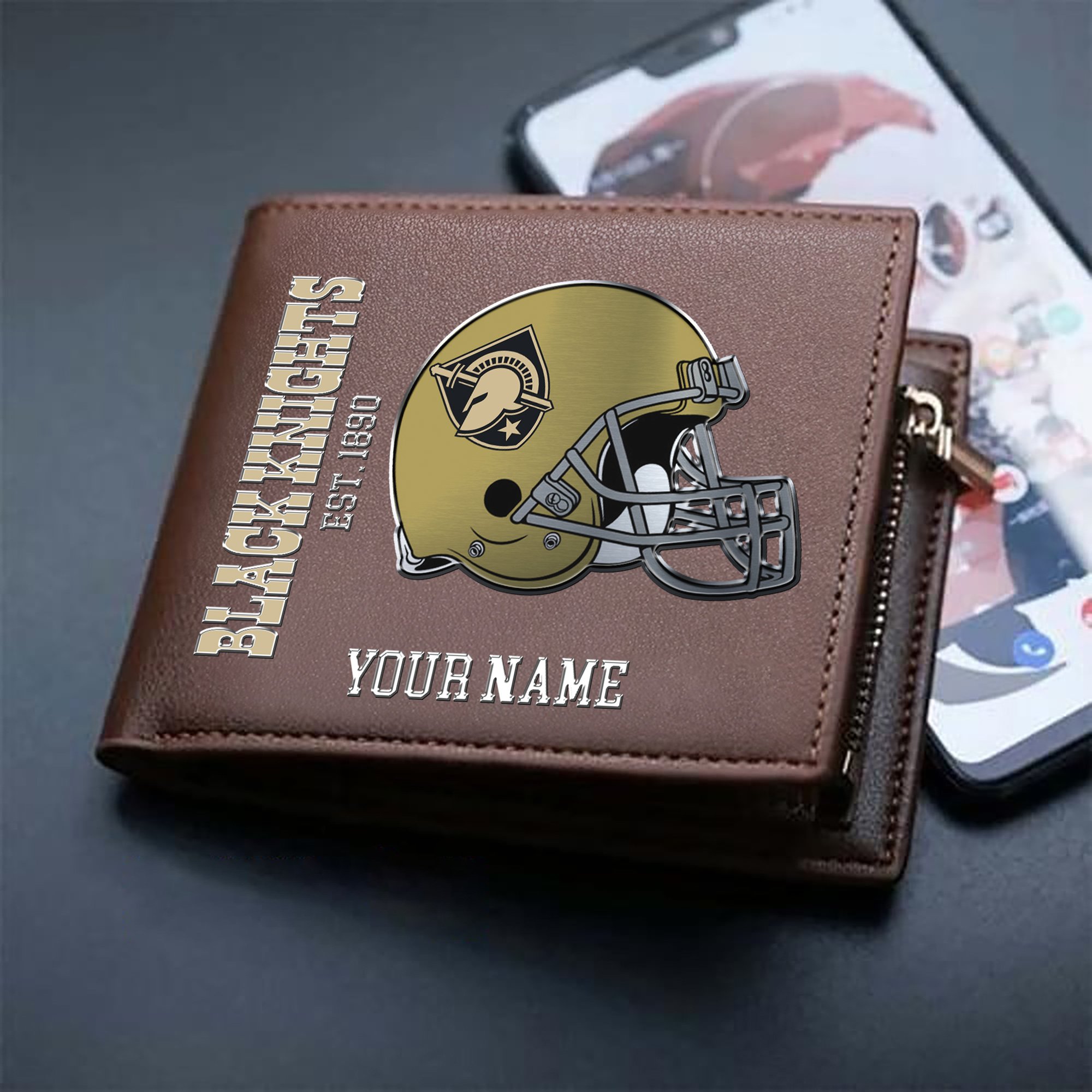 Alternative view of Army Black Knights Team Men Wallet 2024 Version Personalized Your Name, Men Wallet For Football Lovers, Fan Gifts ETHY-54890