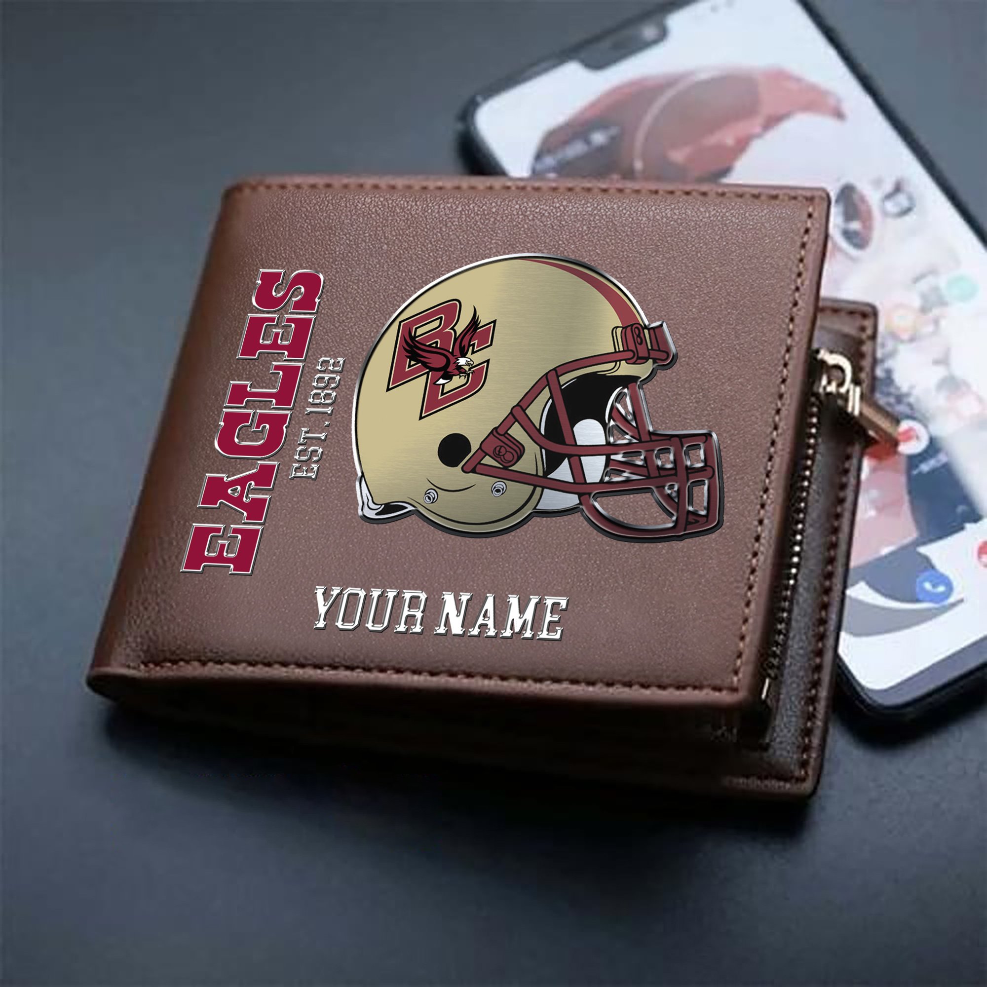 Alternative view of Boston College Eagles Team Men Wallet 2024 Version Personalized Your Name, Men Wallet For Football Lovers, Fan Gifts ETHY-54890