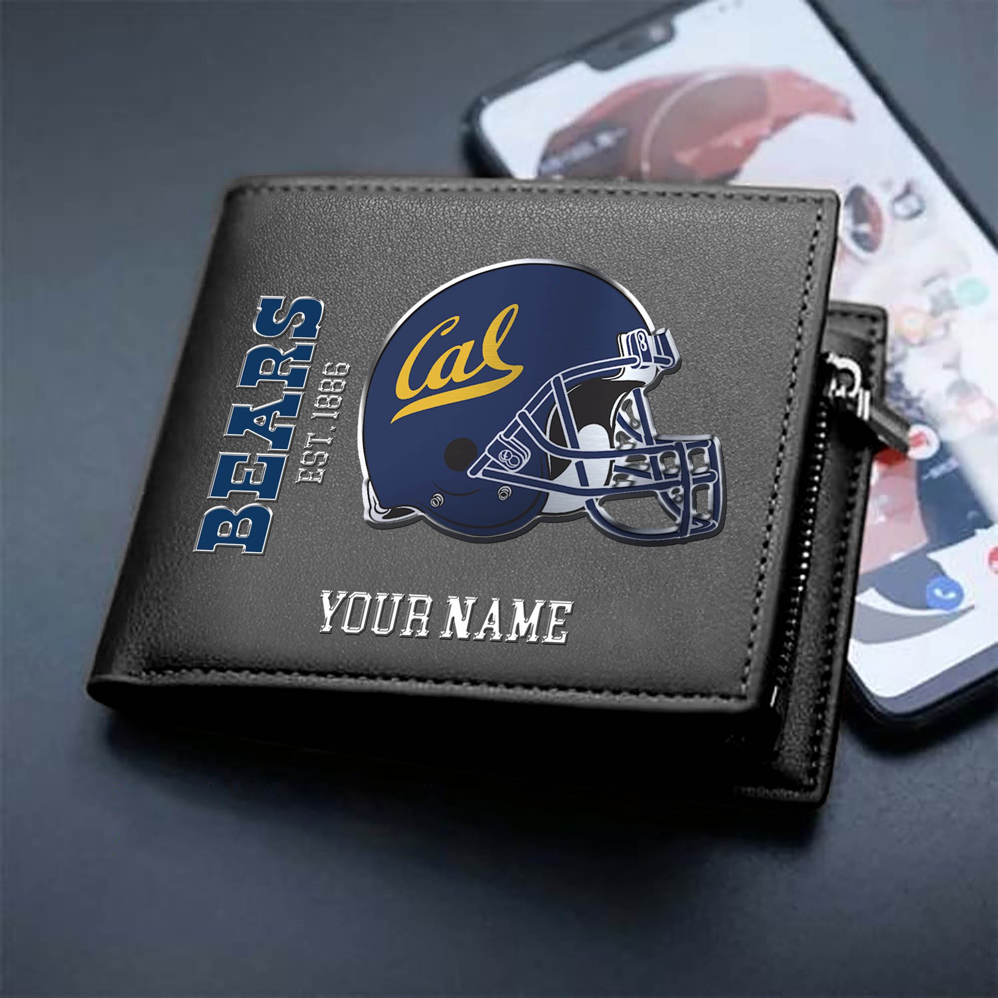 California Golden Bears Team Men Wallet 2024 Version Personalized Your Name, Men Wallet For Football Lovers, Fan Gifts ETHY-54890