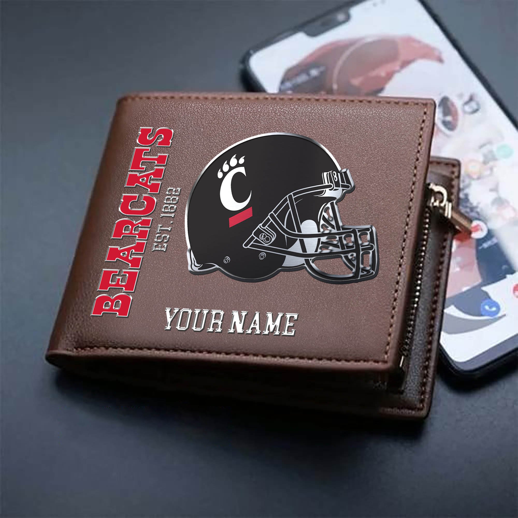 Alternative view of Cincinnati Bearcats Team Men Wallet 2024 Version Personalized Your Name, Men Wallet For Football Lovers, Fan Gifts ETHY-54890
