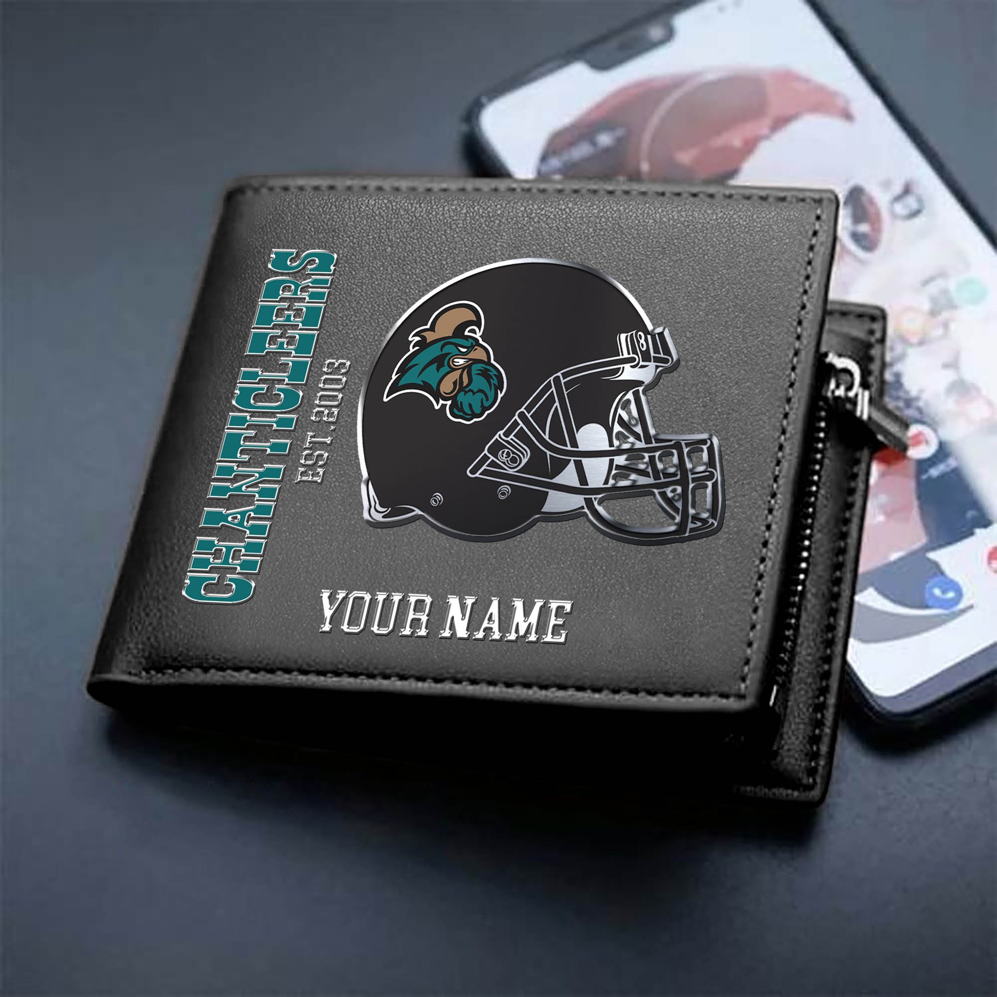 Coastal Carolina Chanticleers Team Men Wallet 2024 Version Personalized Your Name, Men Wallet For Football Lovers, Fan Gifts ETHY-54890