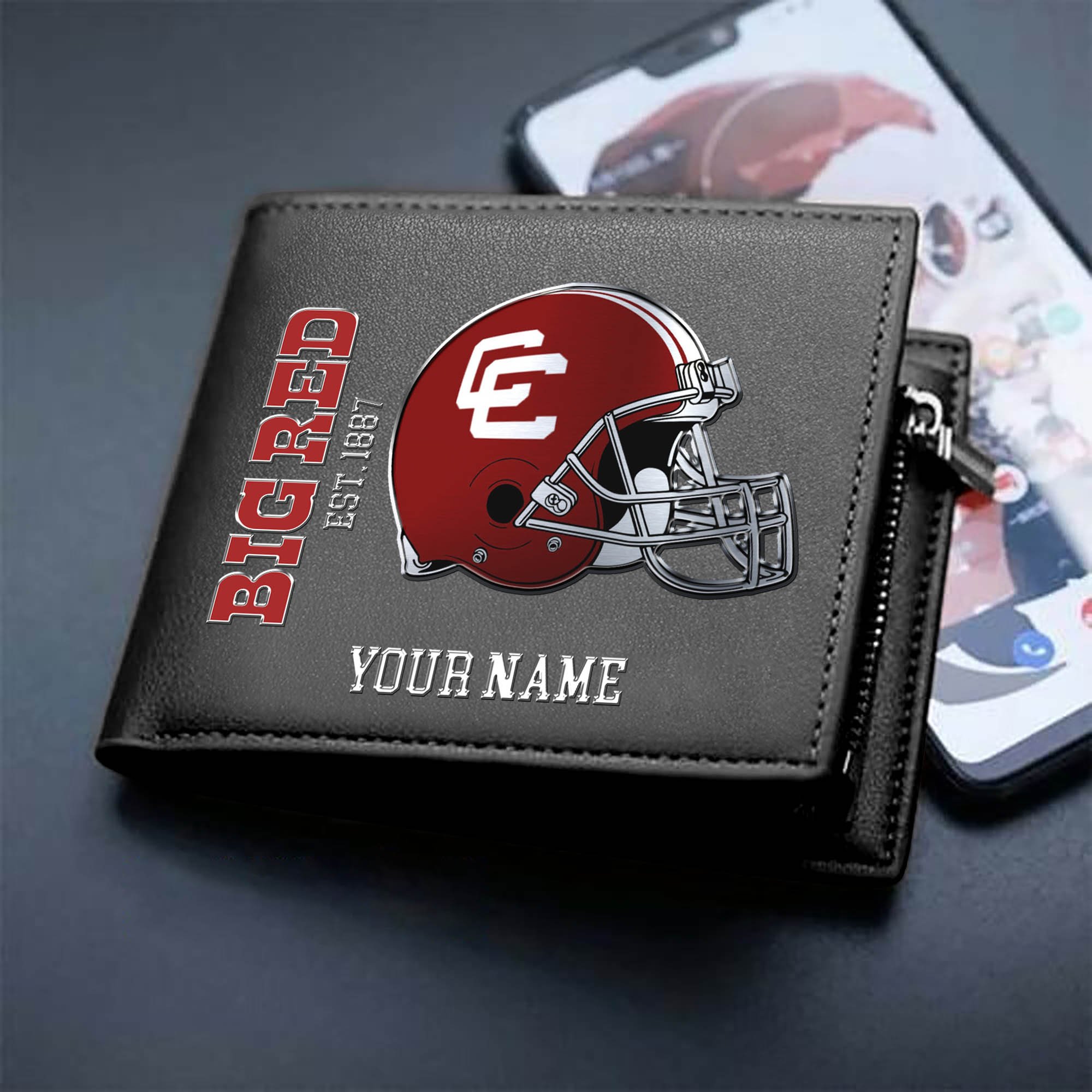 Cornell Big Red Team Men Wallet 2024 Version Personalized Your Name, Men Wallet For Football Lovers, Fan Gifts ETHY-54890