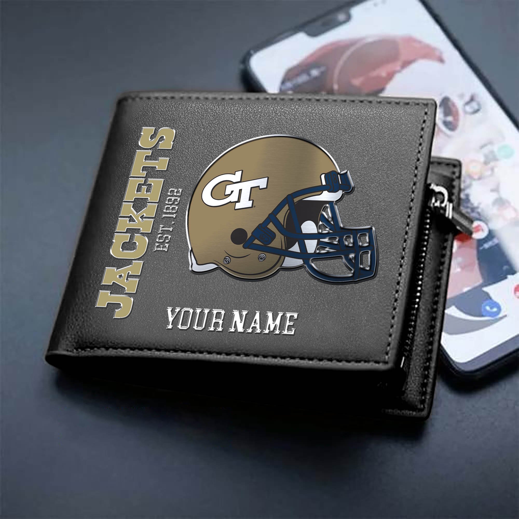 Georgia Tech Yellow Jackets Team Men Wallet 2024 Version Personalized Your Name, Men Wallet For Football Lovers, Fan Gifts ETHY-54890