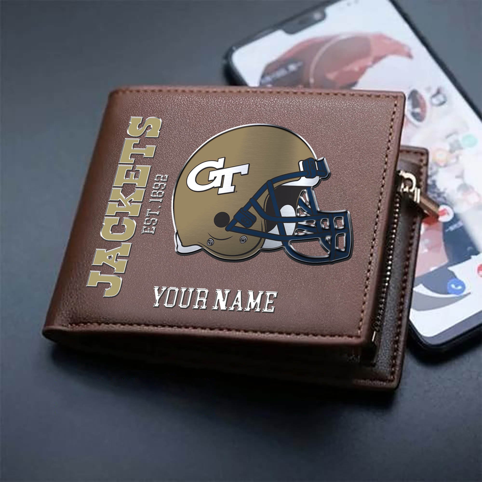 Alternative view of Georgia Tech Yellow Jackets Team Men Wallet 2024 Version Personalized Your Name, Men Wallet For Football Lovers, Fan Gifts ETHY-54890